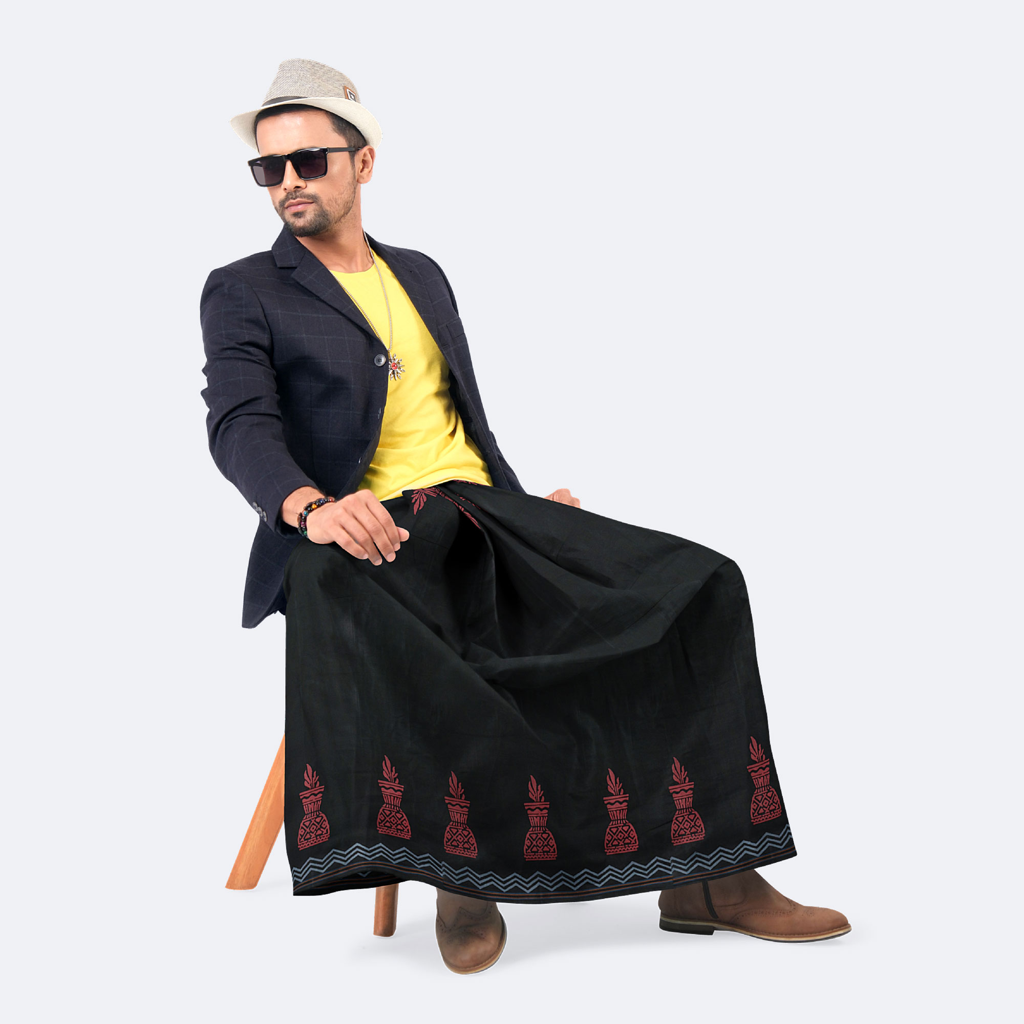 Men’s Comfortable Cotton Solid Lungi - Bikkhato