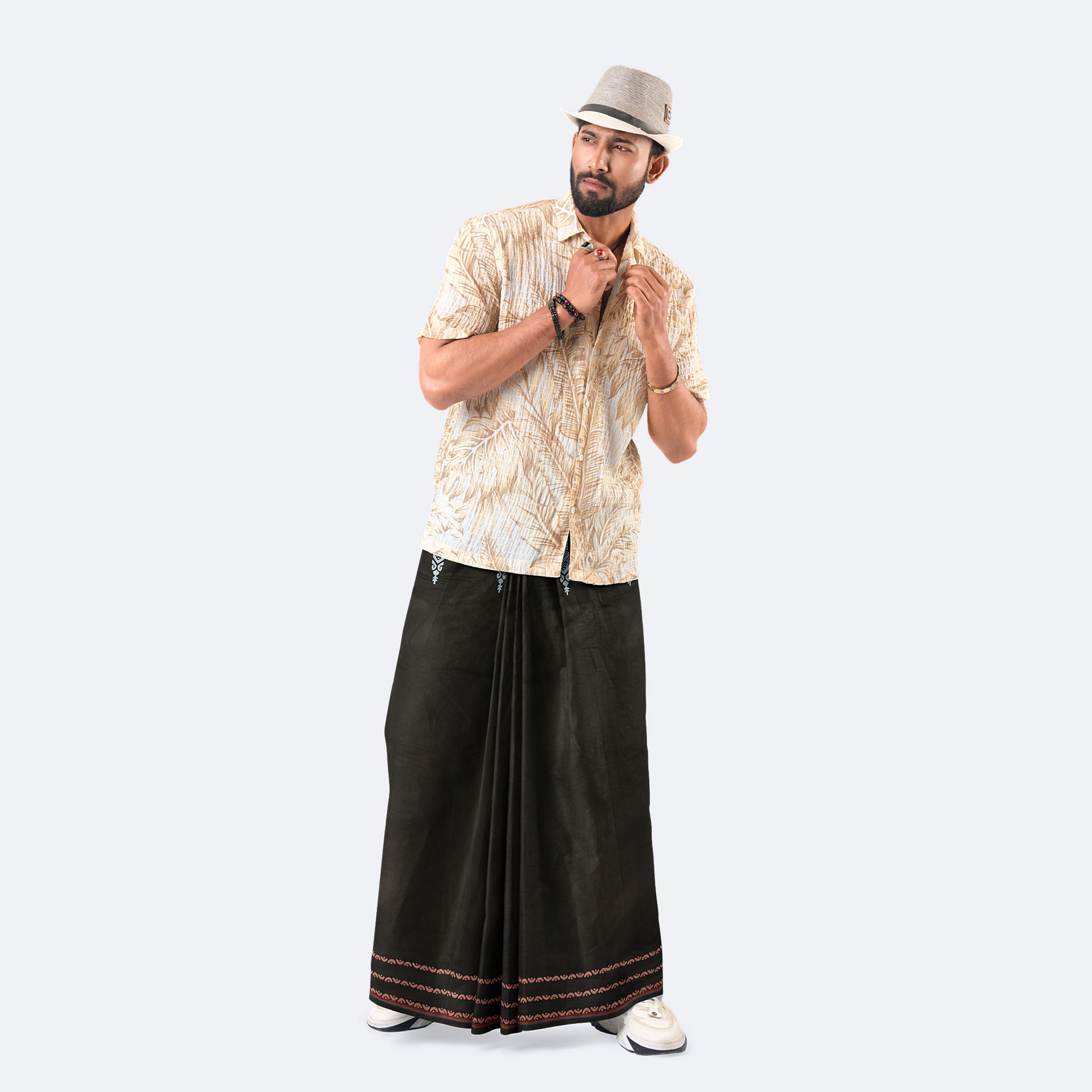 Men’s Elegant Pure Cotton Solid Lungi - Bikkhato