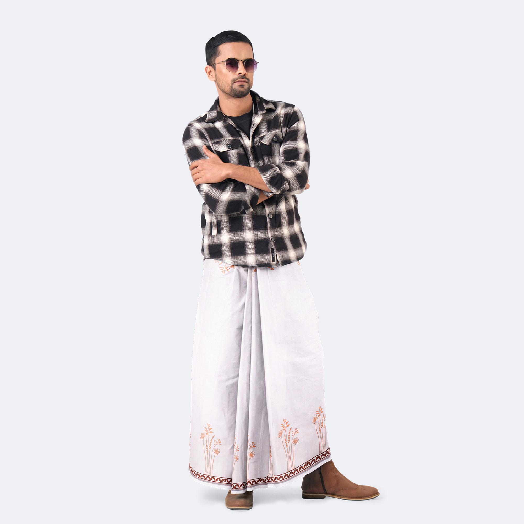 Men’s Stylish Elegant 100% Cotton Lungi - Bikkhato