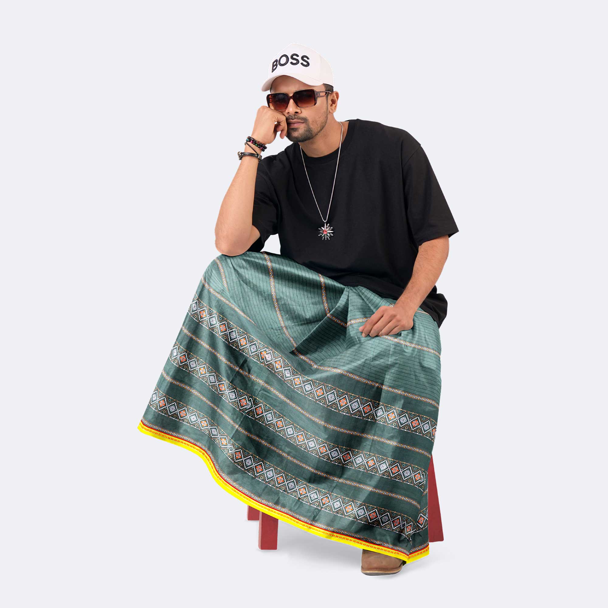 Men’s Traditional Lungi with Elegant Style - Caribbean