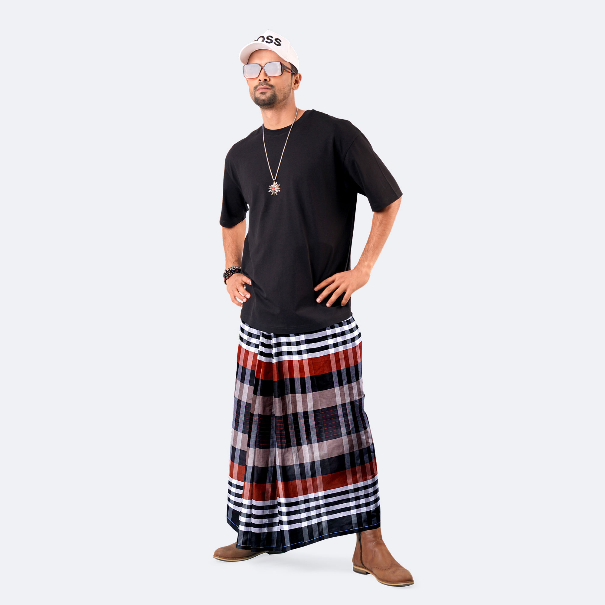 Classic Comfort Cotton Stitched Lungi for Men - Crown