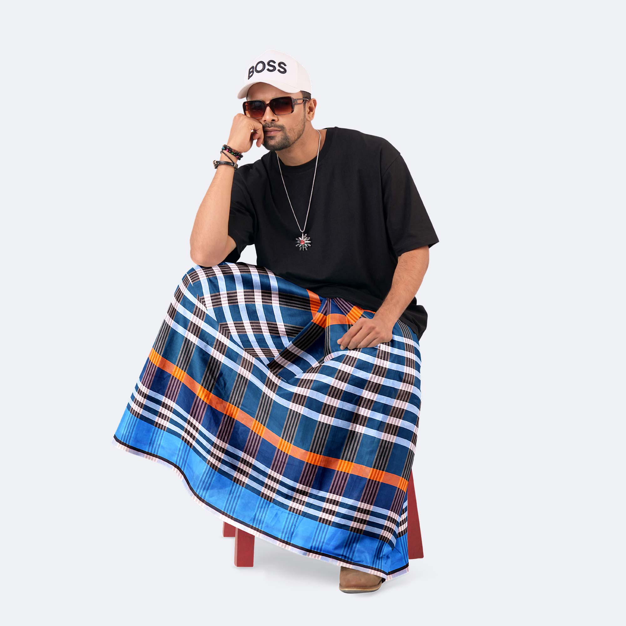 Men’s Multicolor Striped 100% Cotton Lungi - Digital