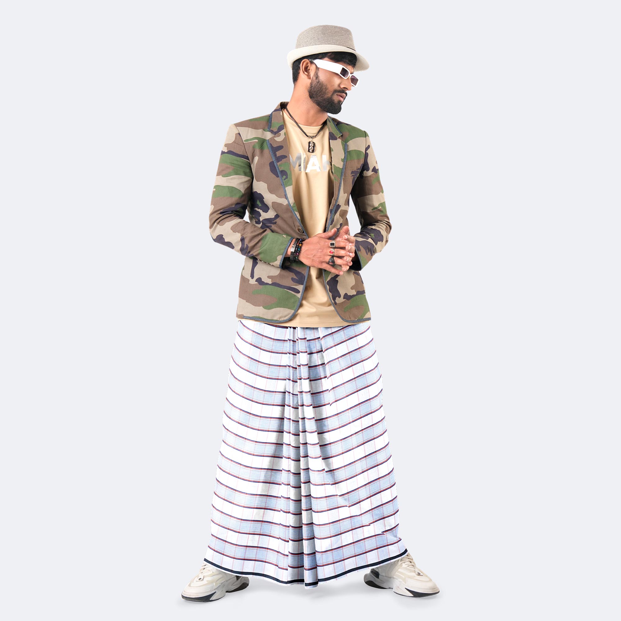 Men’s Stylish Soft Cotton Lightweight Check Lungi - Fantastic