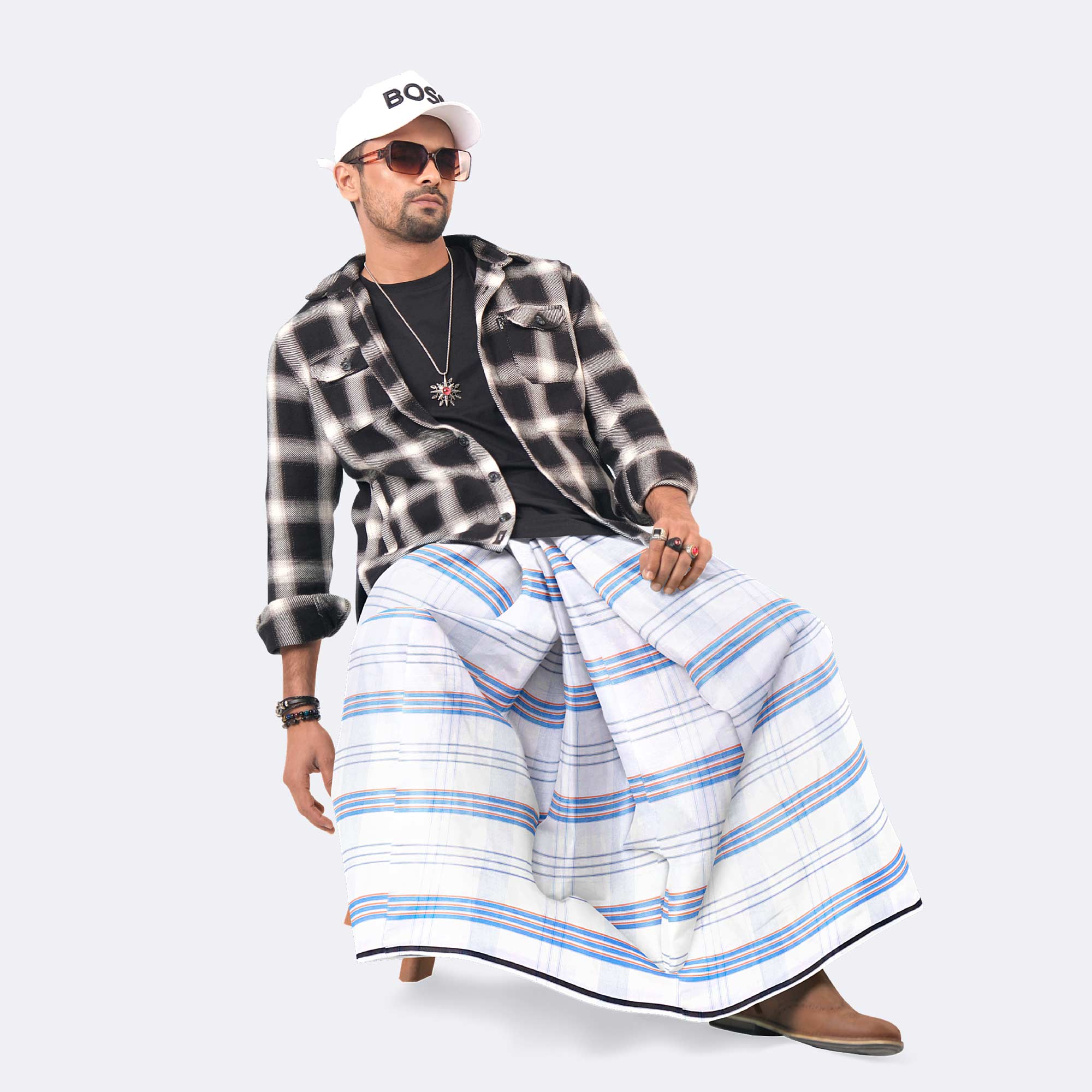 Men’s Everyday Wear Lightweight Check Lungi - Nandonik