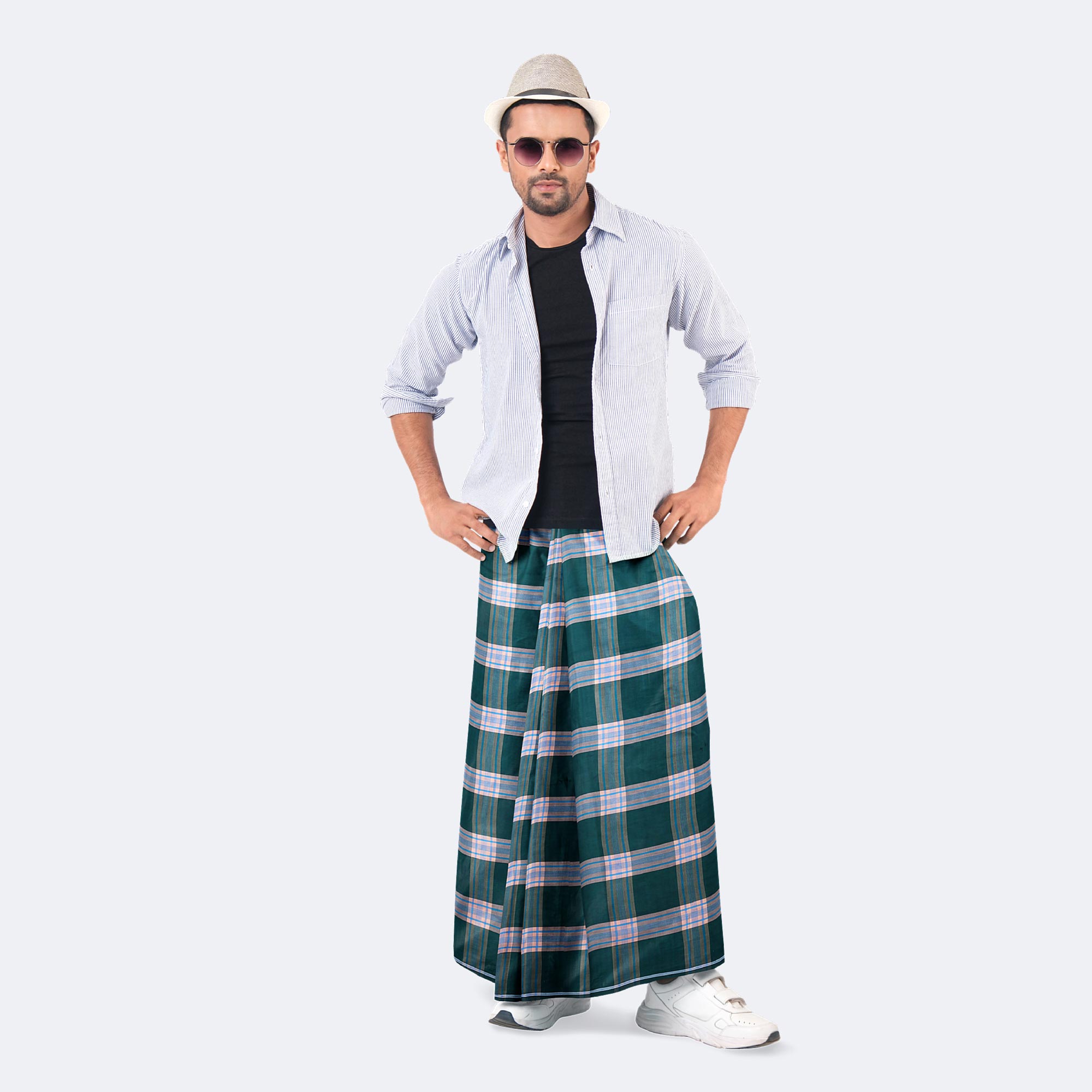 Men’s Stylish Stripe Check Comfortable  Lungi - Pradhanno