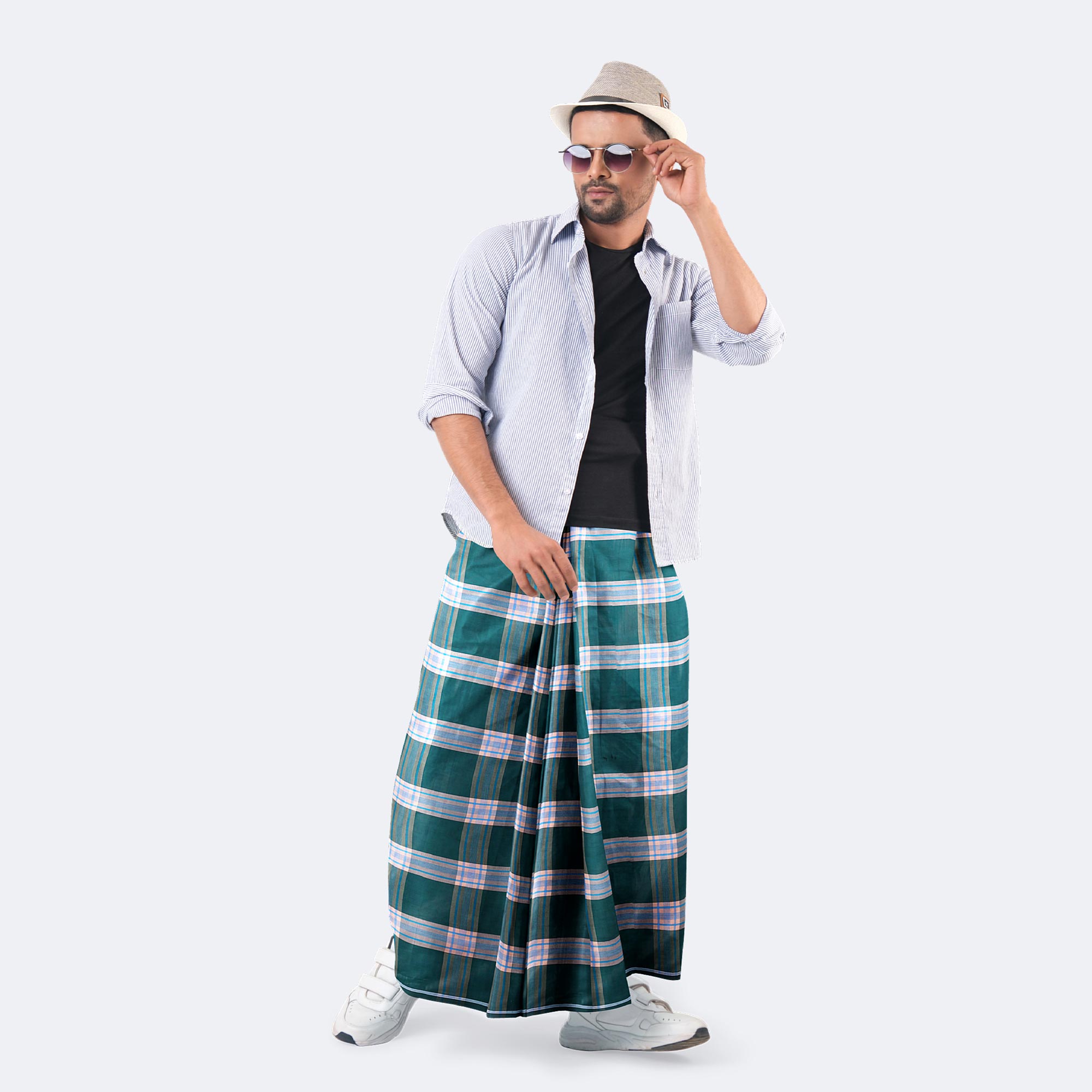 Men’s Stylish Stripe Check Comfortable  Lungi - Pradhanno