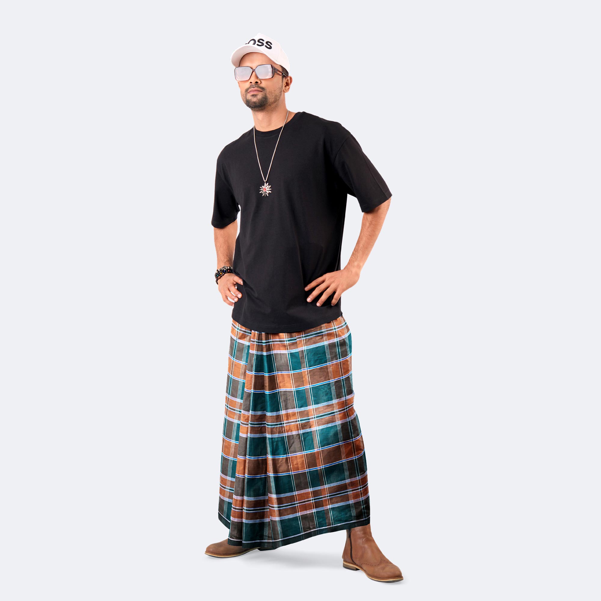 High-quality Multi Stripe Check Lungi - Pradhanno