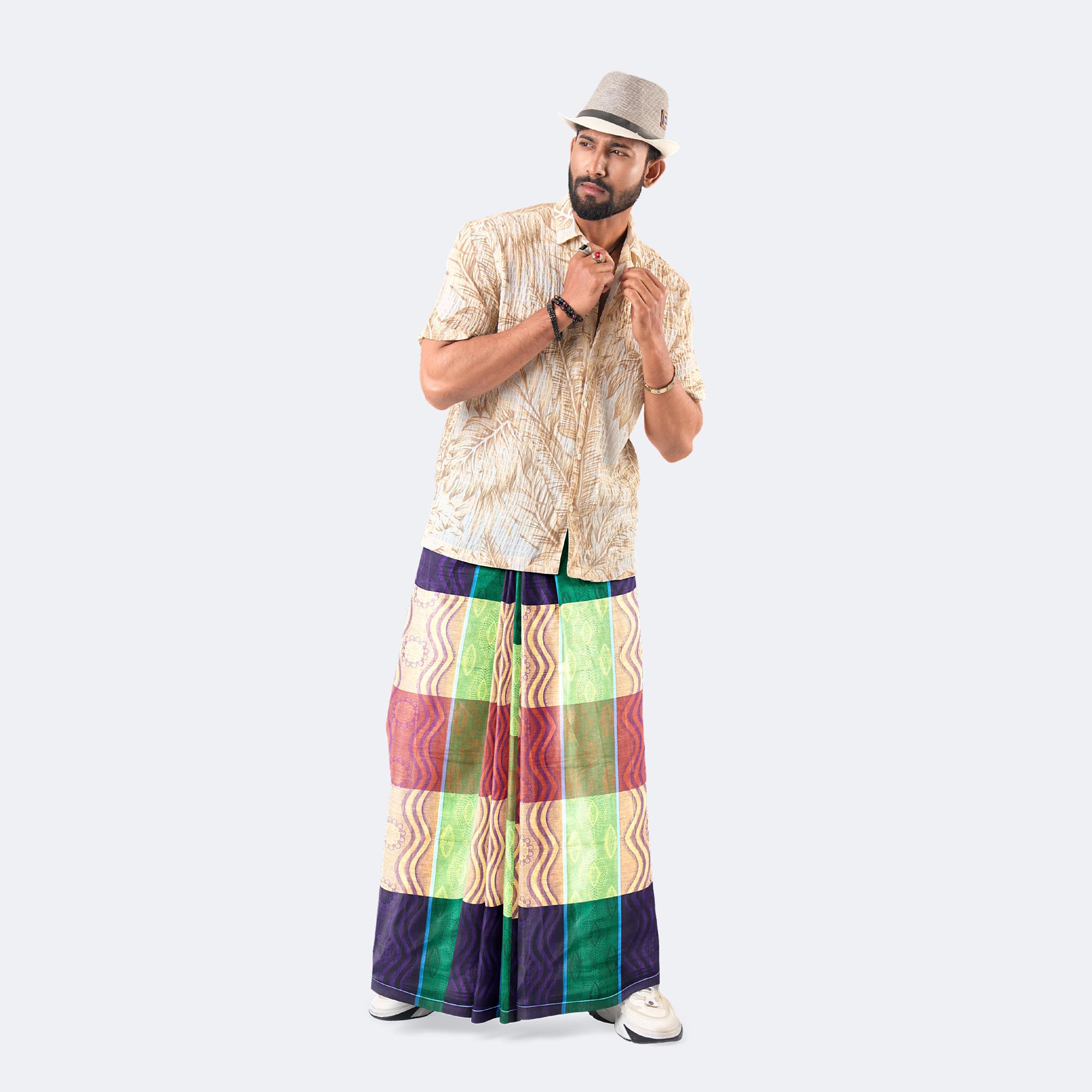 Colorful & Lightweight Check Cotton Lungi - Pradhanno