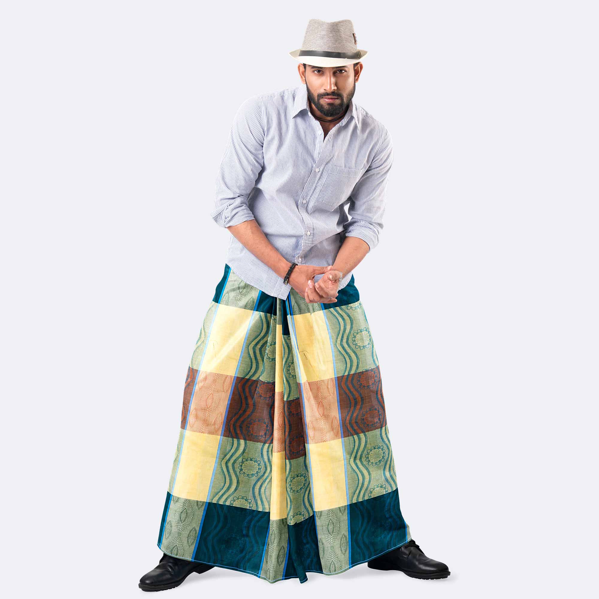 Men’s Premium Dobby Pure Cotton Lungi - Pradhanno