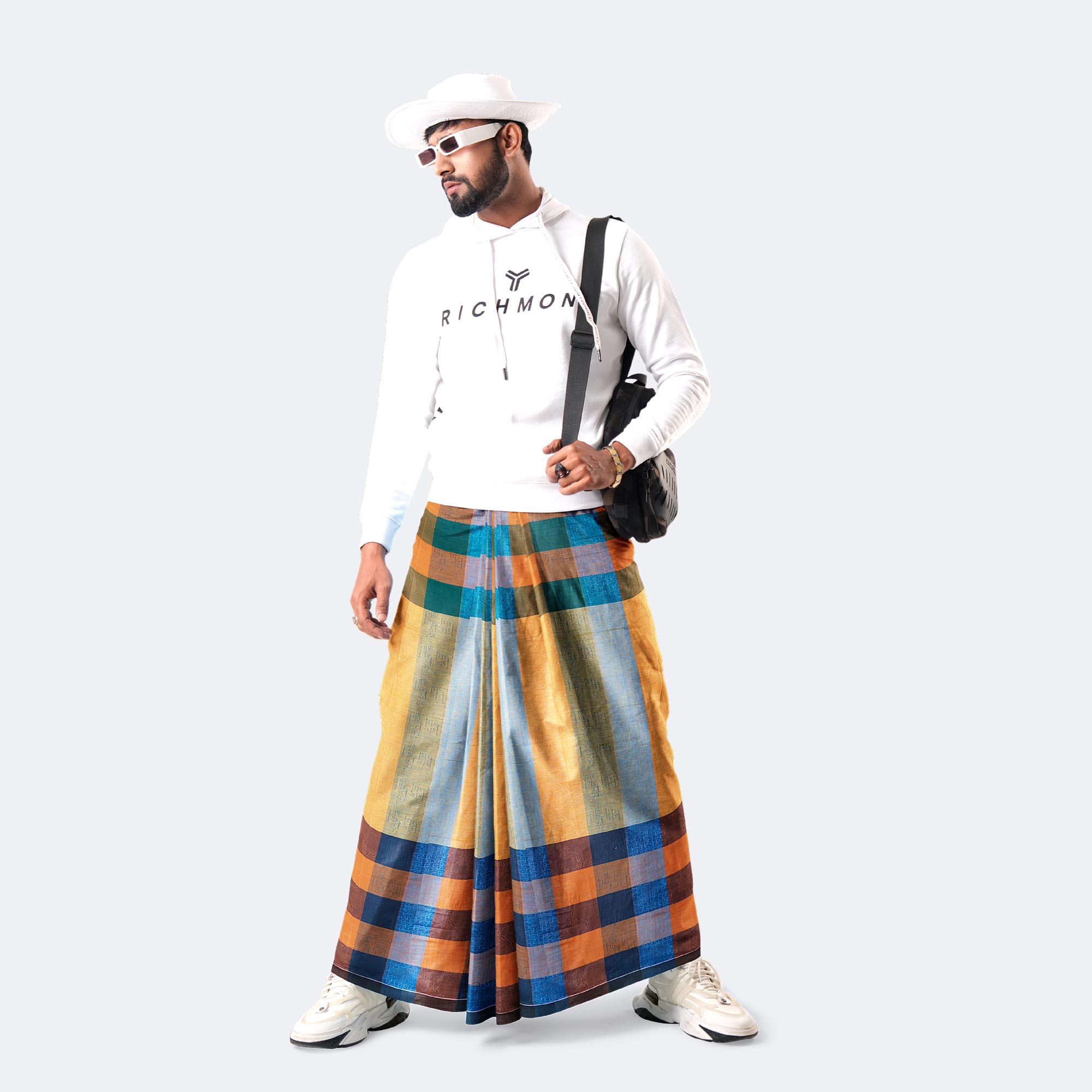 Premium Traditional Dobby Textured Cotton Lungi - Pradhanno