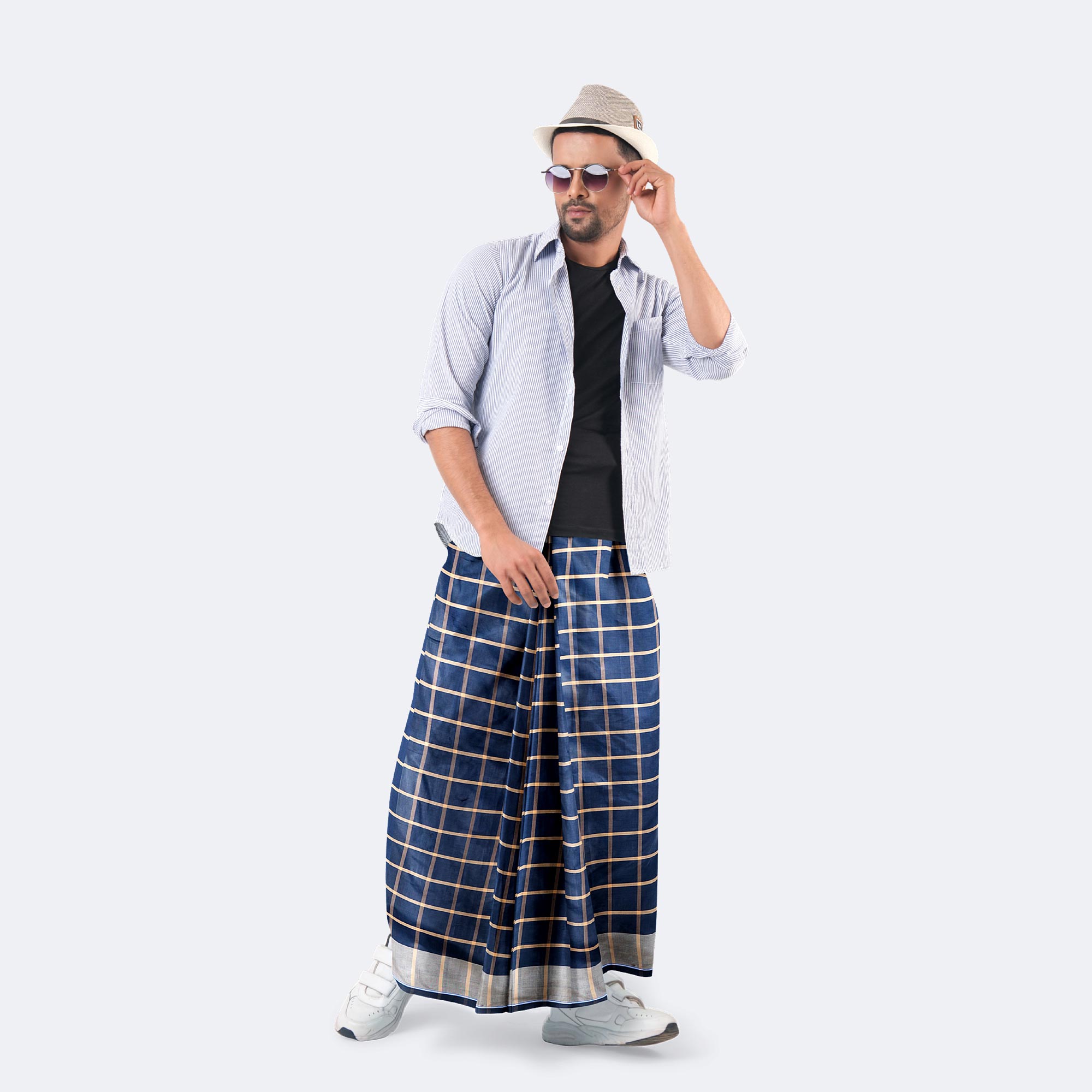 Men’s Soft & Stylish Multicolor Striped Lungi - Showkhin