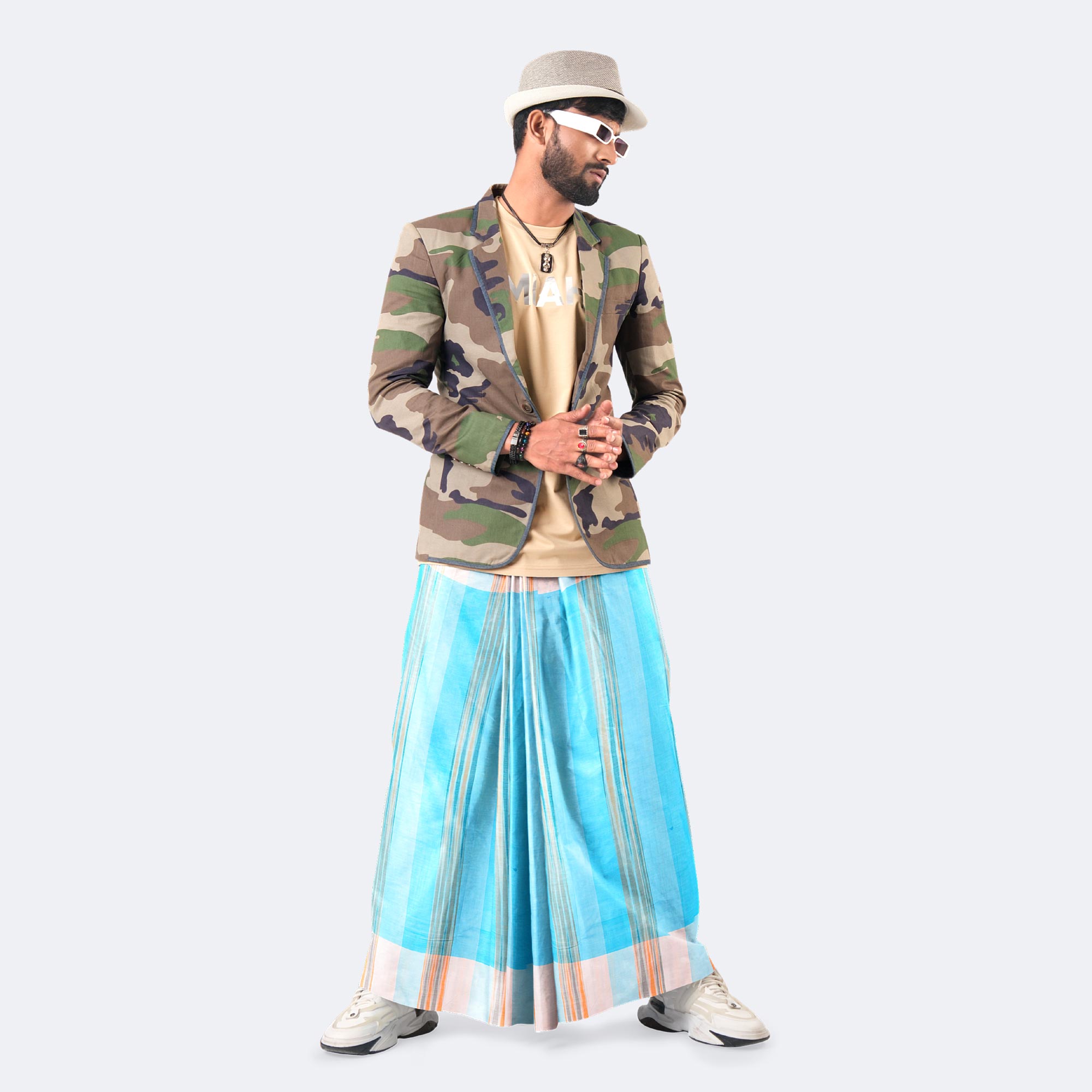 Men’s Classic Pure Cotton Stripe Lungi - Showkhin