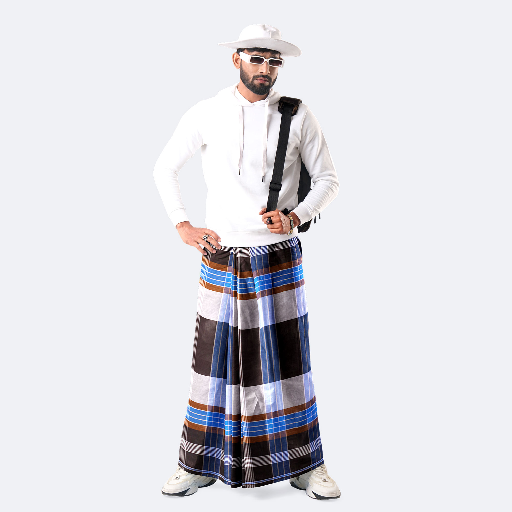 Lightweight & Durable Cotton Stripe Check Lungi - Showkhin