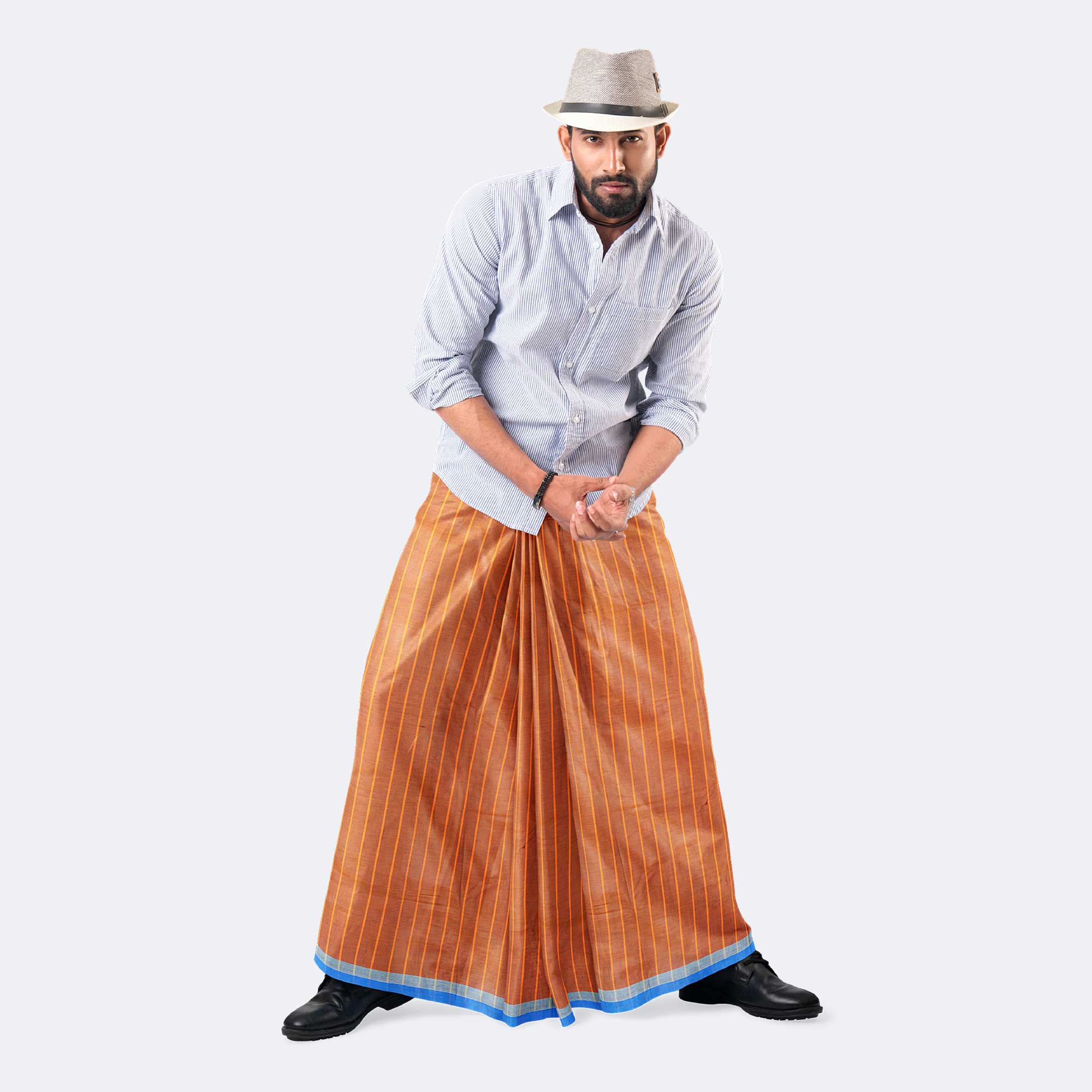 Premium Soft Cotton Stripe Check Lungi for Men - Showkhin