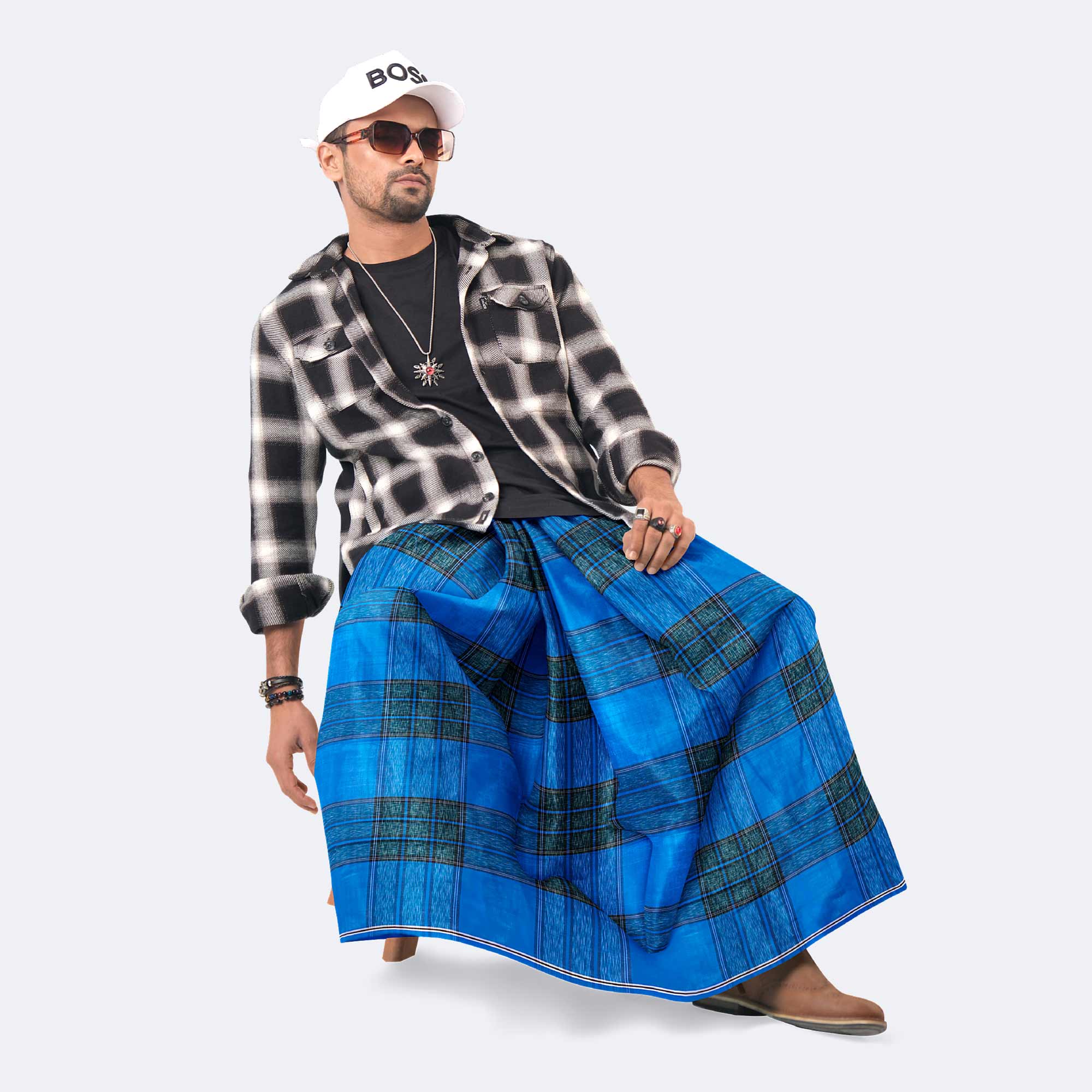 Classic Multicolor Striped Cotton Lungi for Men - Shuborno