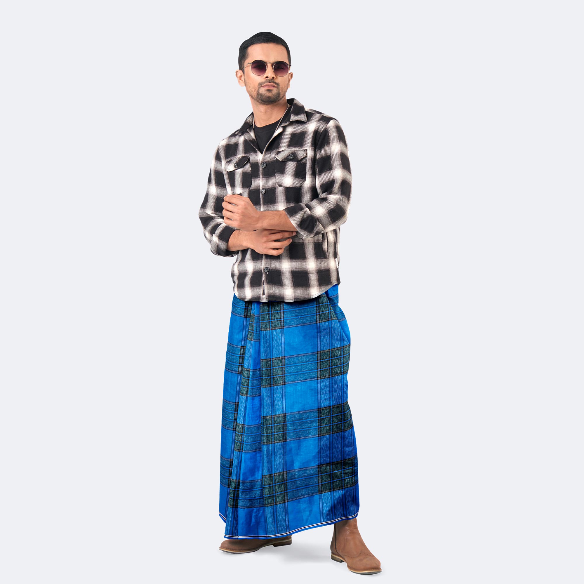 Classic Multicolor Striped Cotton Lungi for Men - Shuborno