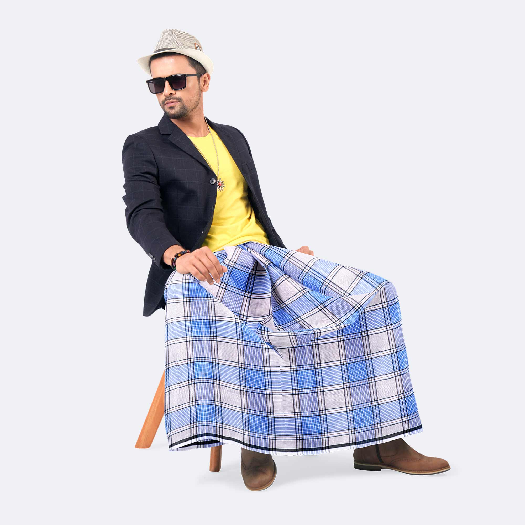 Men’s Ultra-Comfort Lightweight Striped Cotton Lungi - Shuveccha