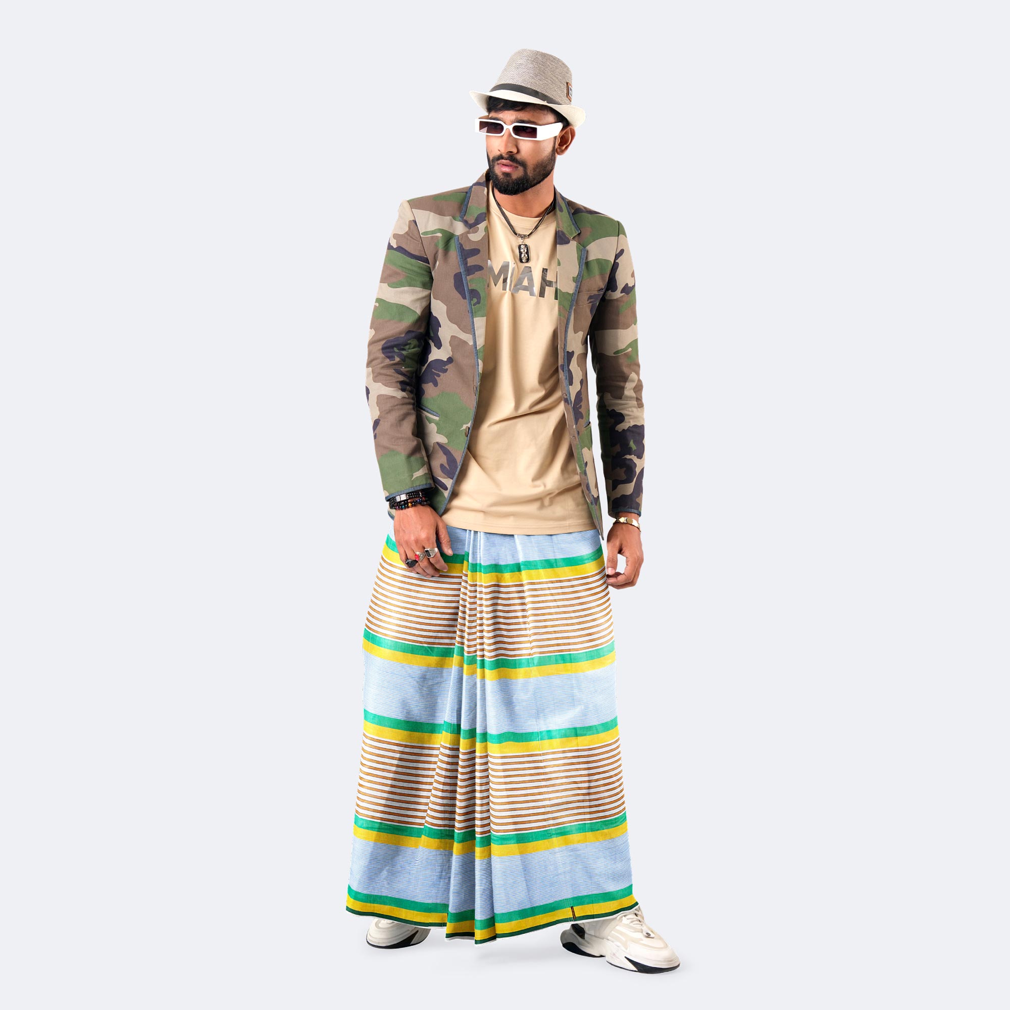 Men’s Everyday Wear Stripe Check Lungi - Somman