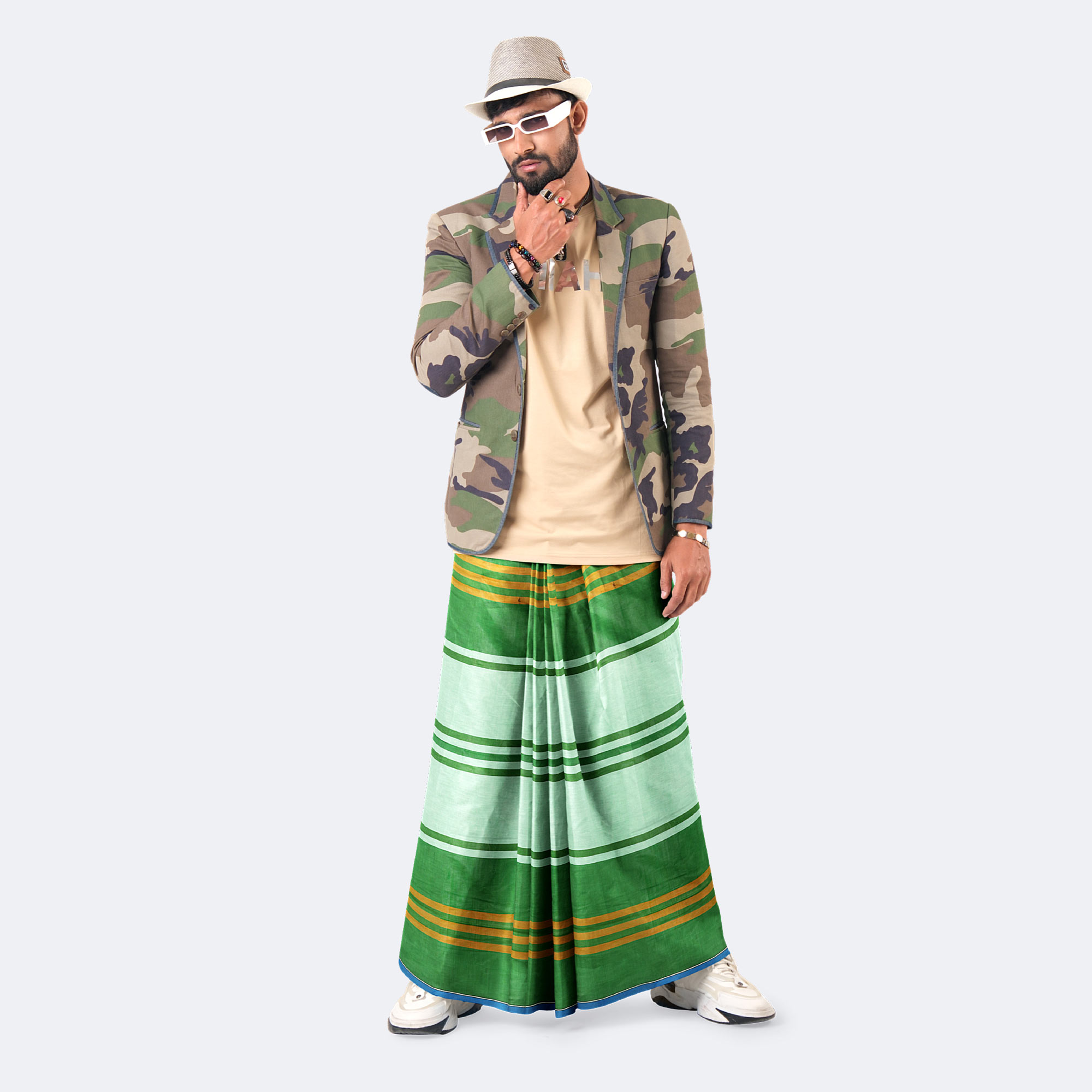 Classic Multicolor Striped Check Lungi – Premium Cotton - Style