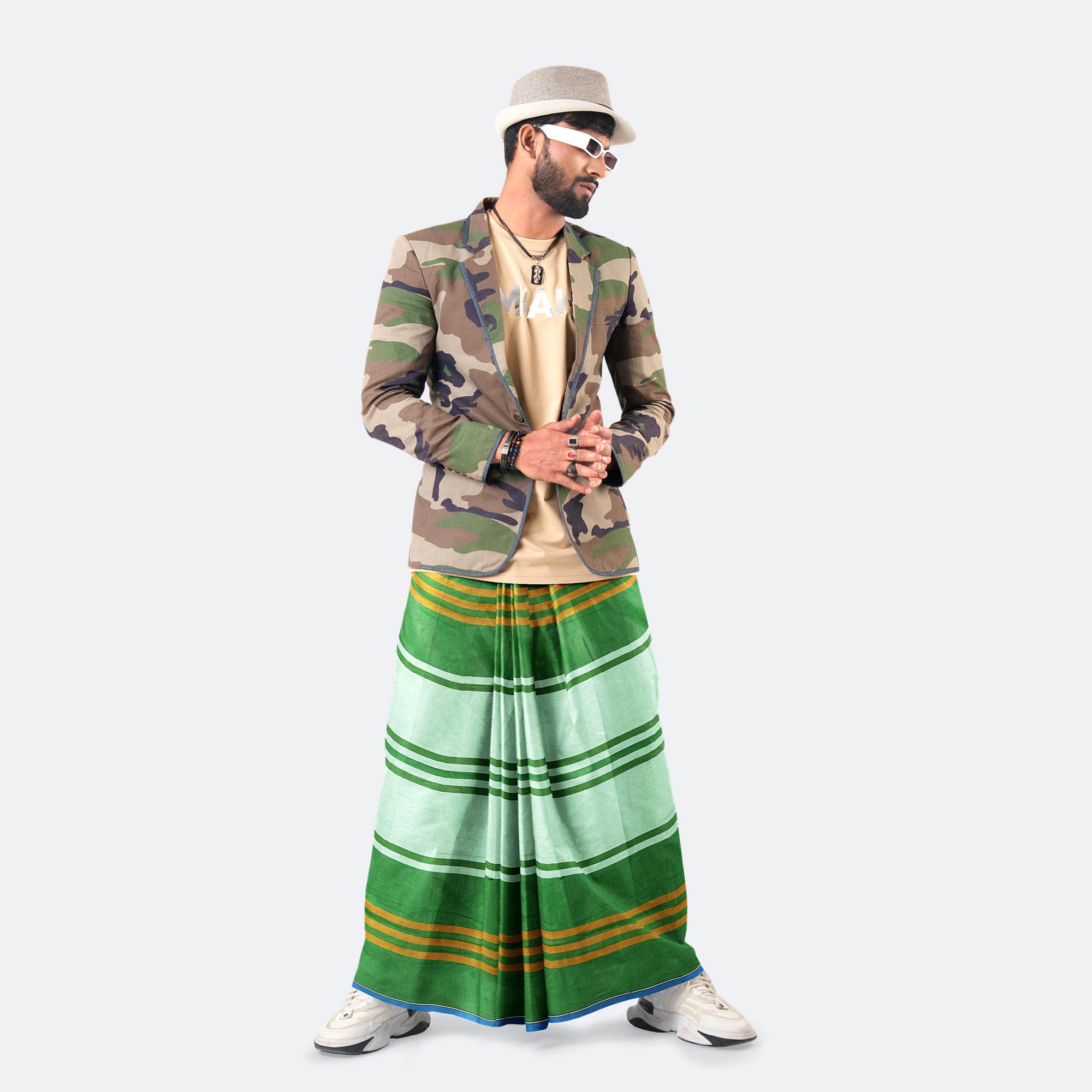 Classic Multicolor Striped Check Lungi – Premium Cotton - Style