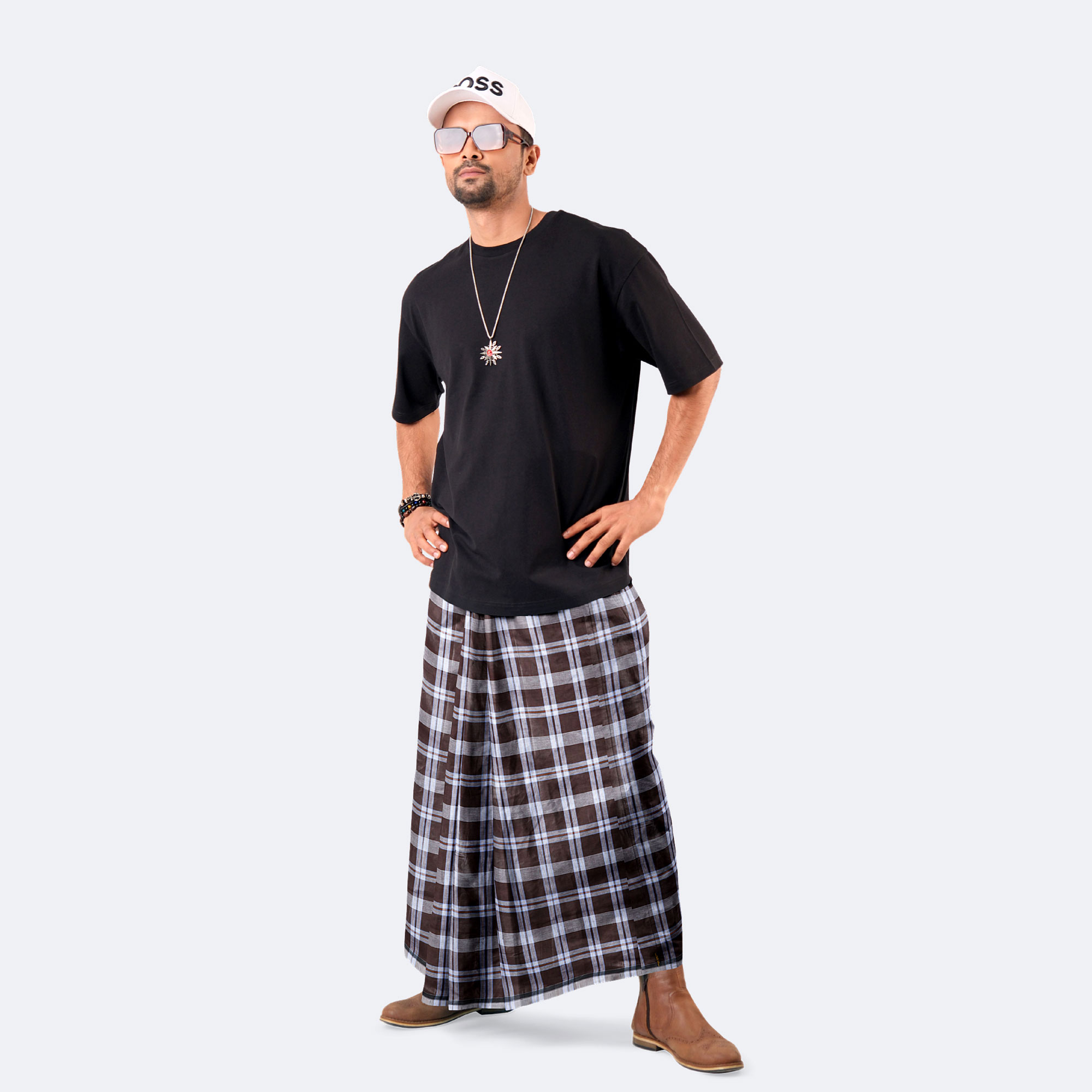 Men’s Classic Multi-Stripe Check Everyday wear Lungi - Ullash