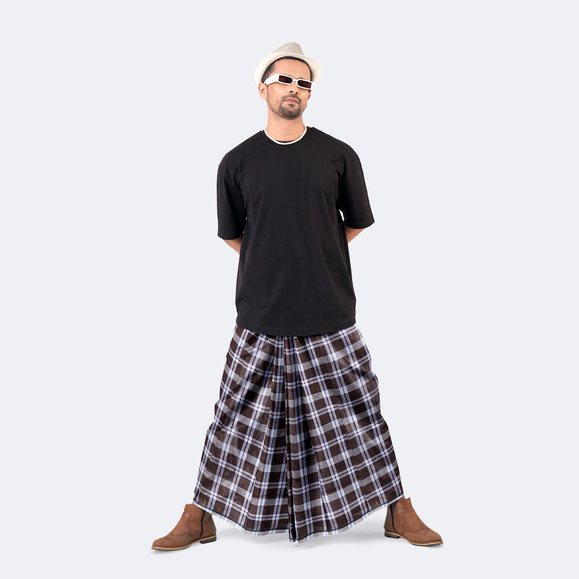 Men’s Classic Multi-Stripe Check Everyday wear Lungi - Ullash