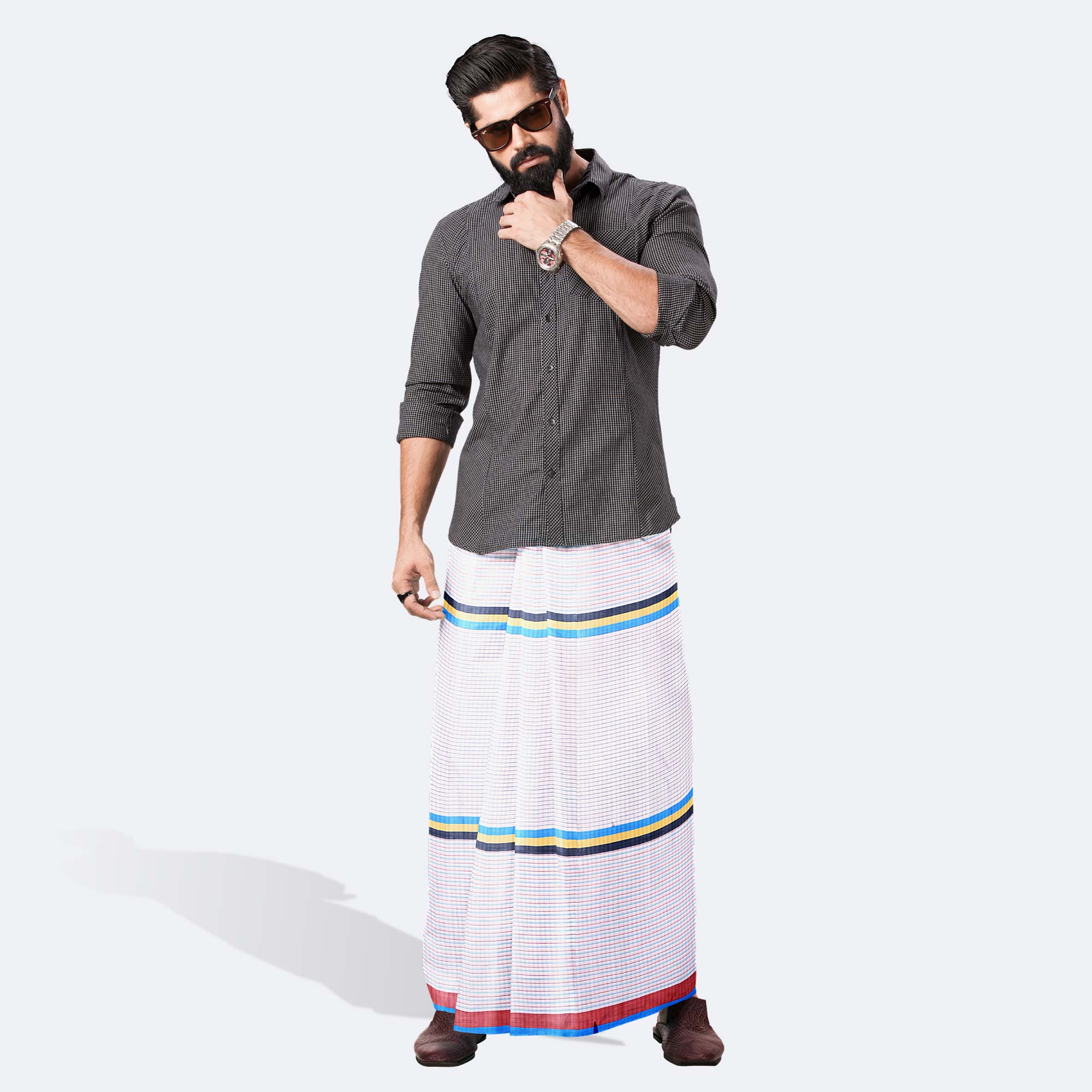 Amanat Shah Lungi - White Gold Plus