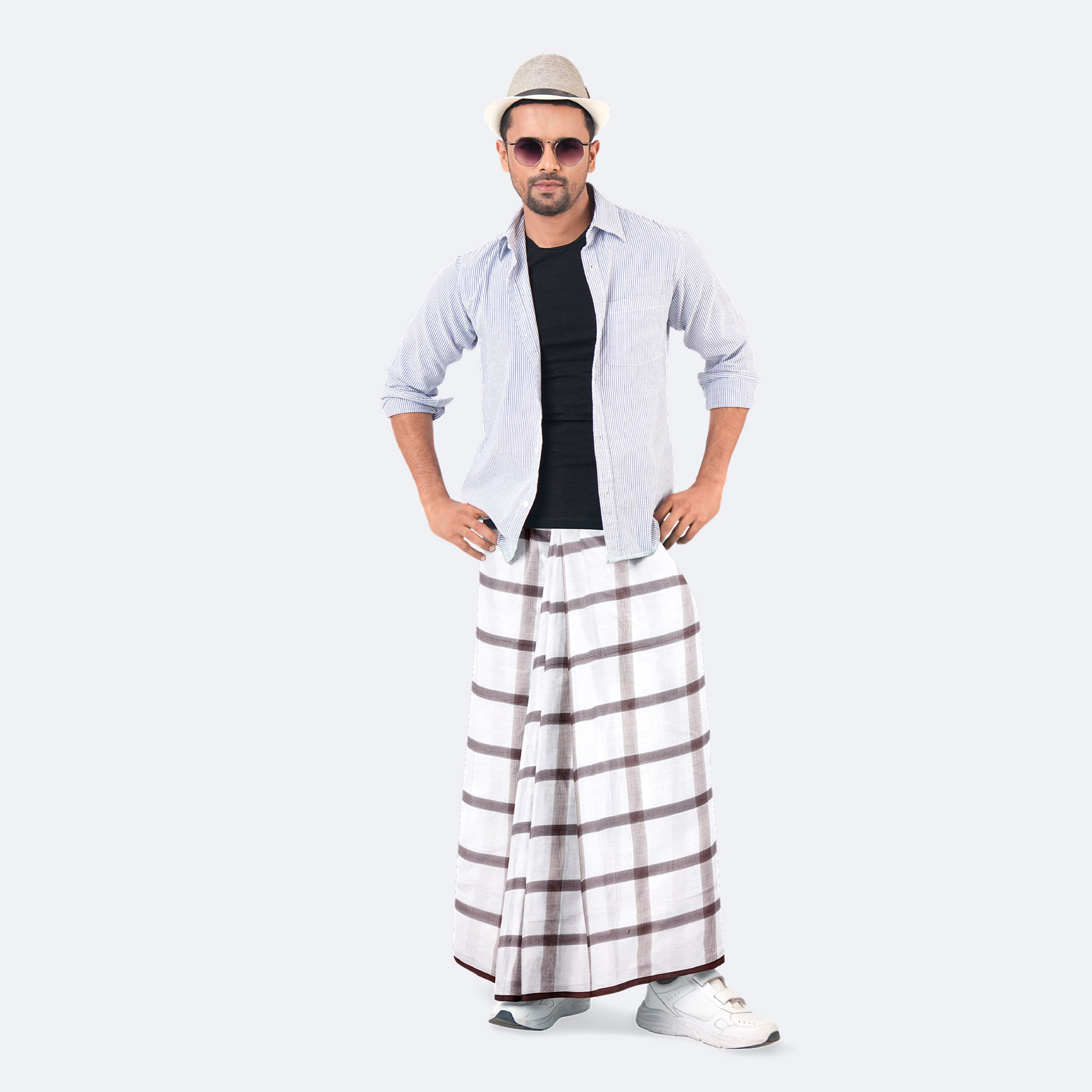 Men’s Elegant Striped Lightweight Lungi - Showkhin