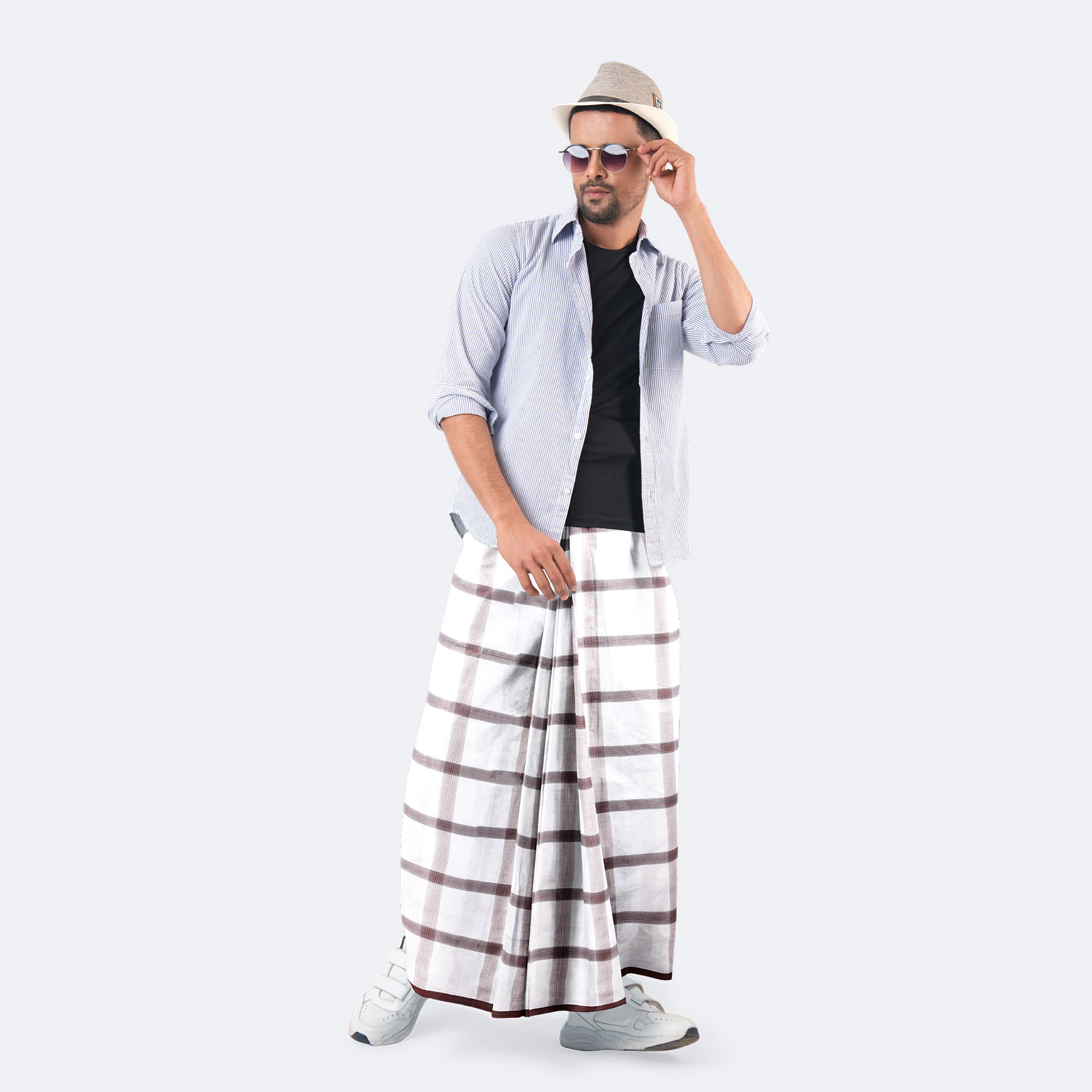 Men’s Elegant Striped Lightweight Lungi - Showkhin