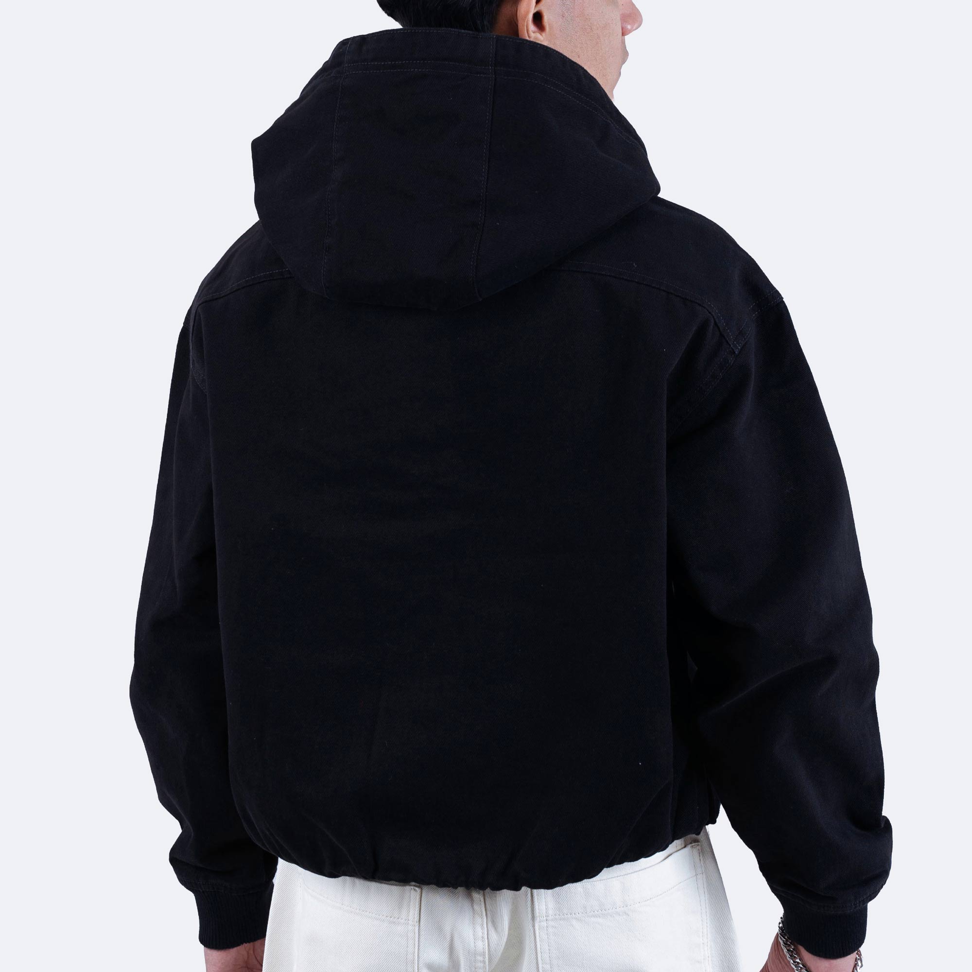Cotton Bomber Hood Black