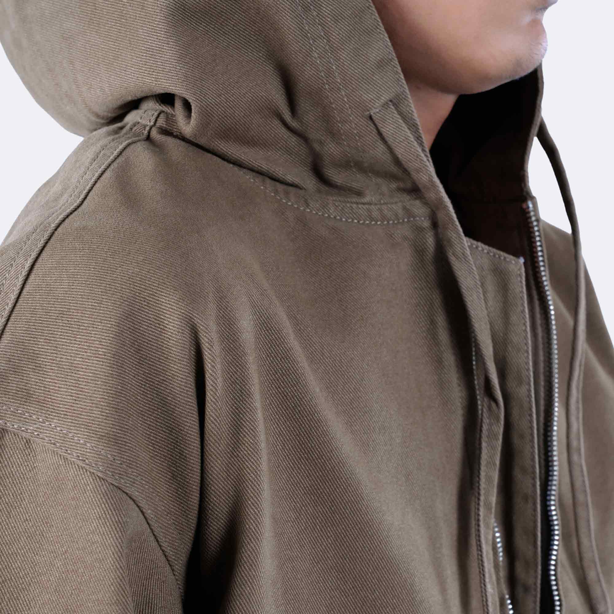 Cotton Bomber Hood Coffee