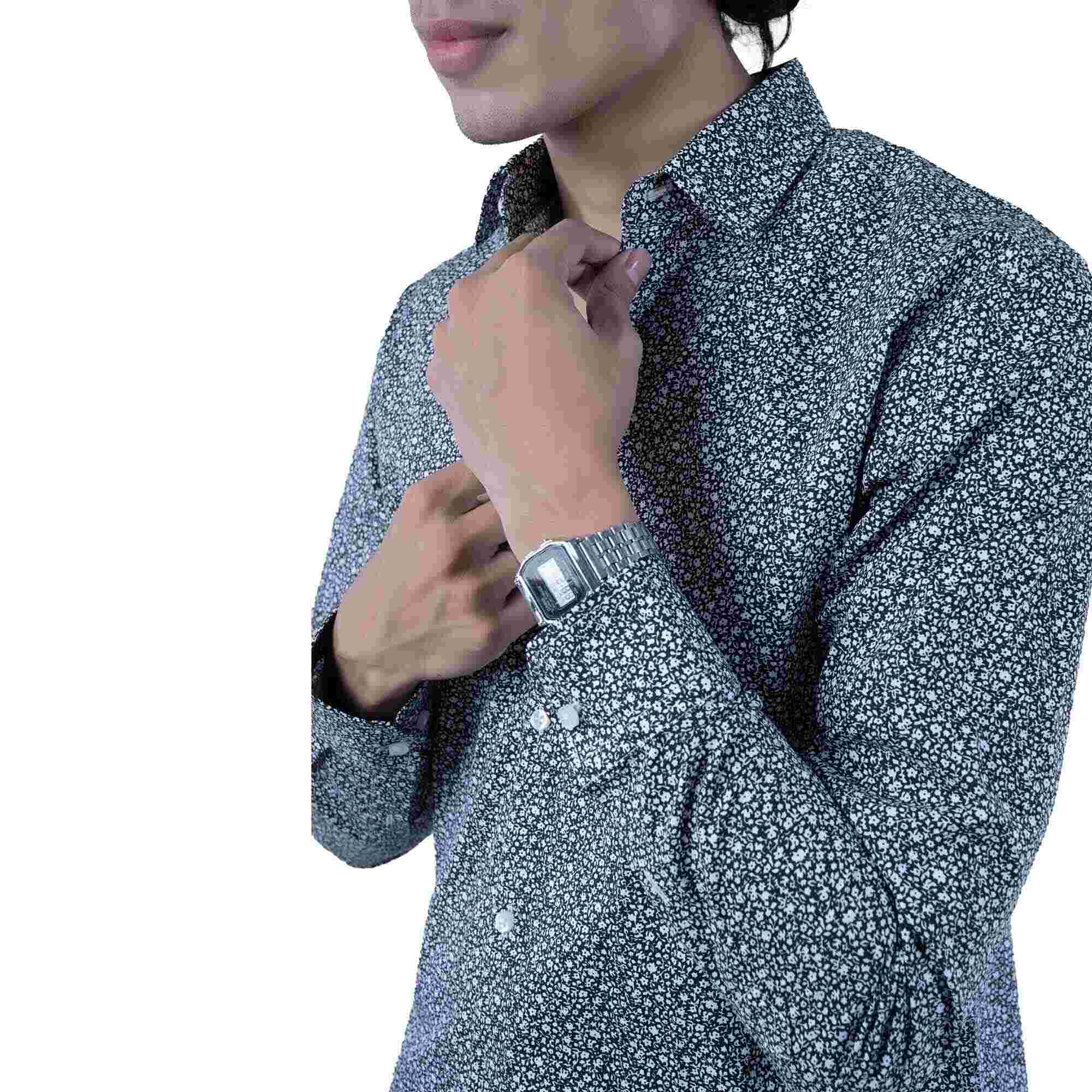 Printed Classic Solid Dyed Cotton Shirt