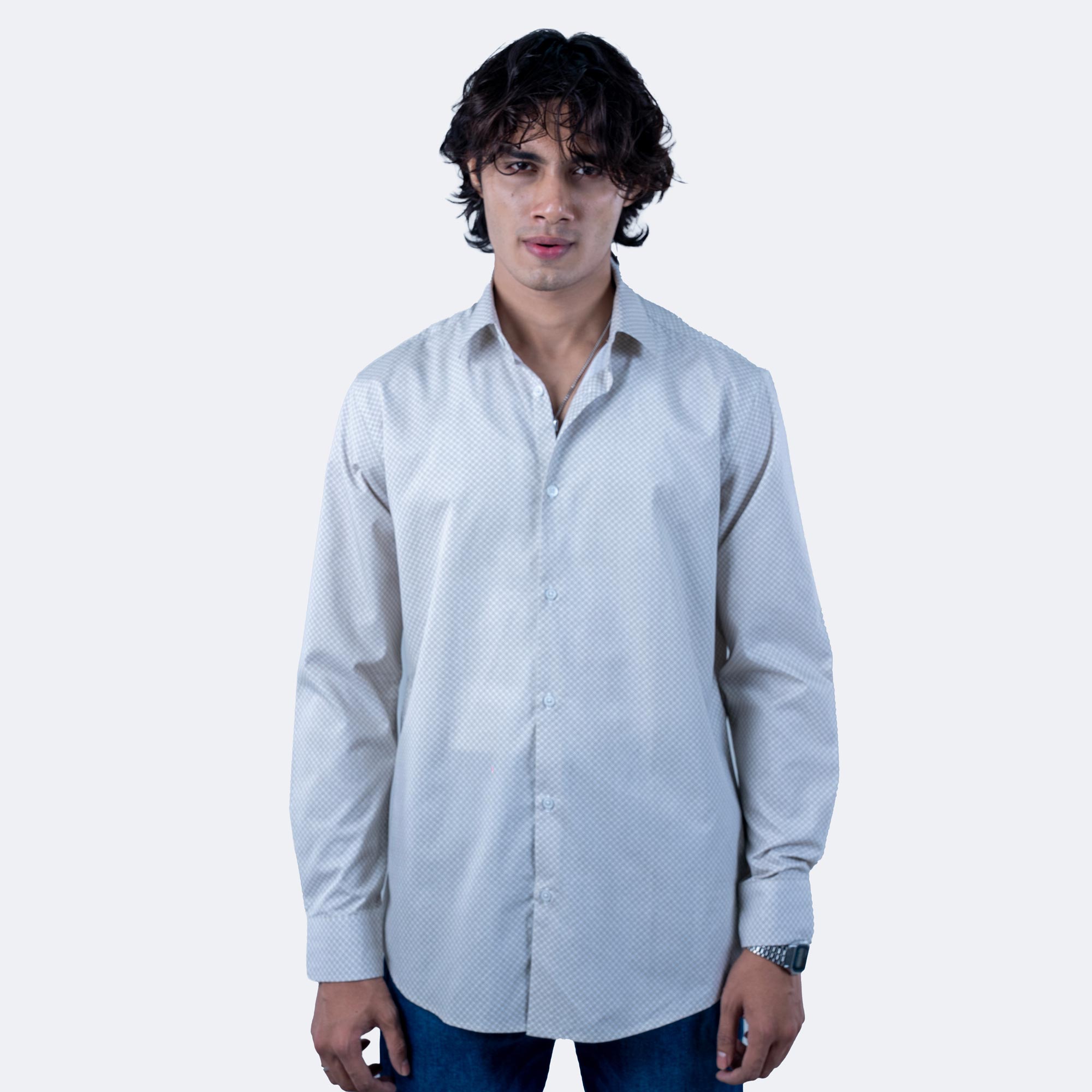 Stylish Solid Dyed Printed Shirt