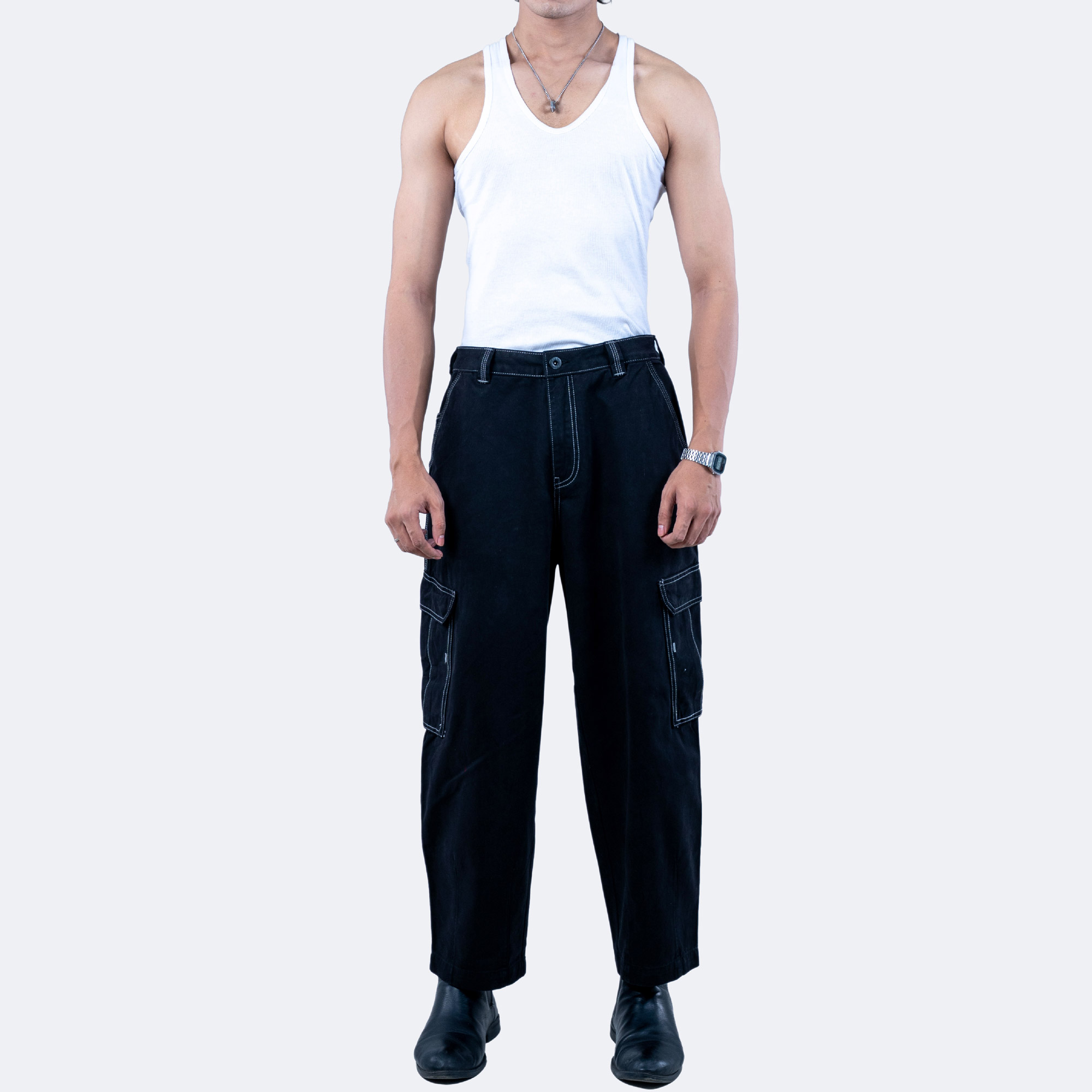 Men's Trendy Baggy Black Pants