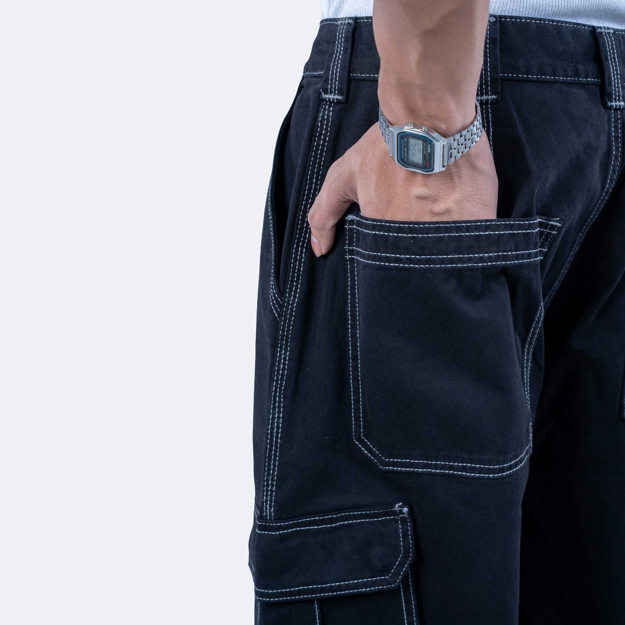 Men's Trendy Baggy Black Pants