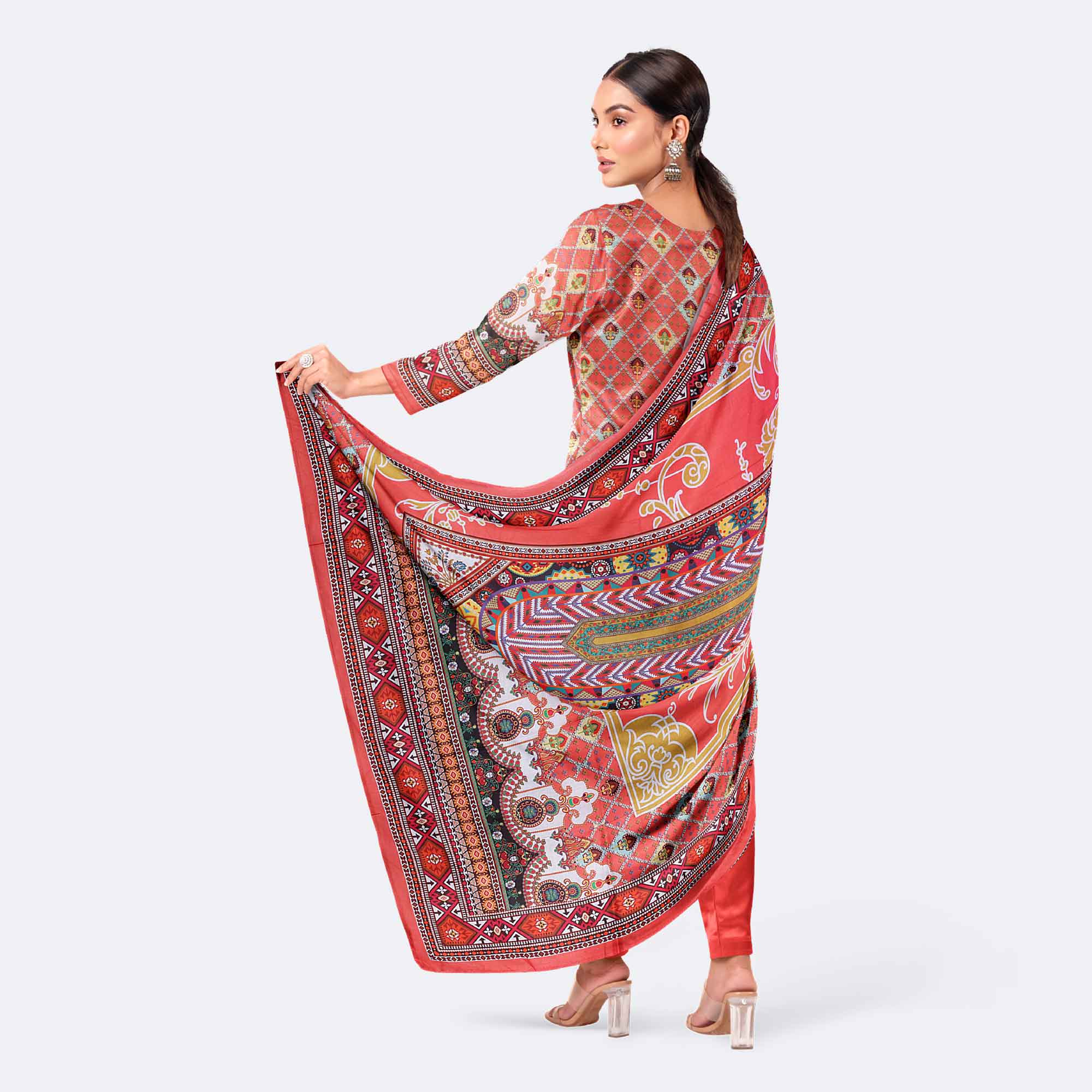 Light camel Digital Print Premium Cotton Salwar Kameez