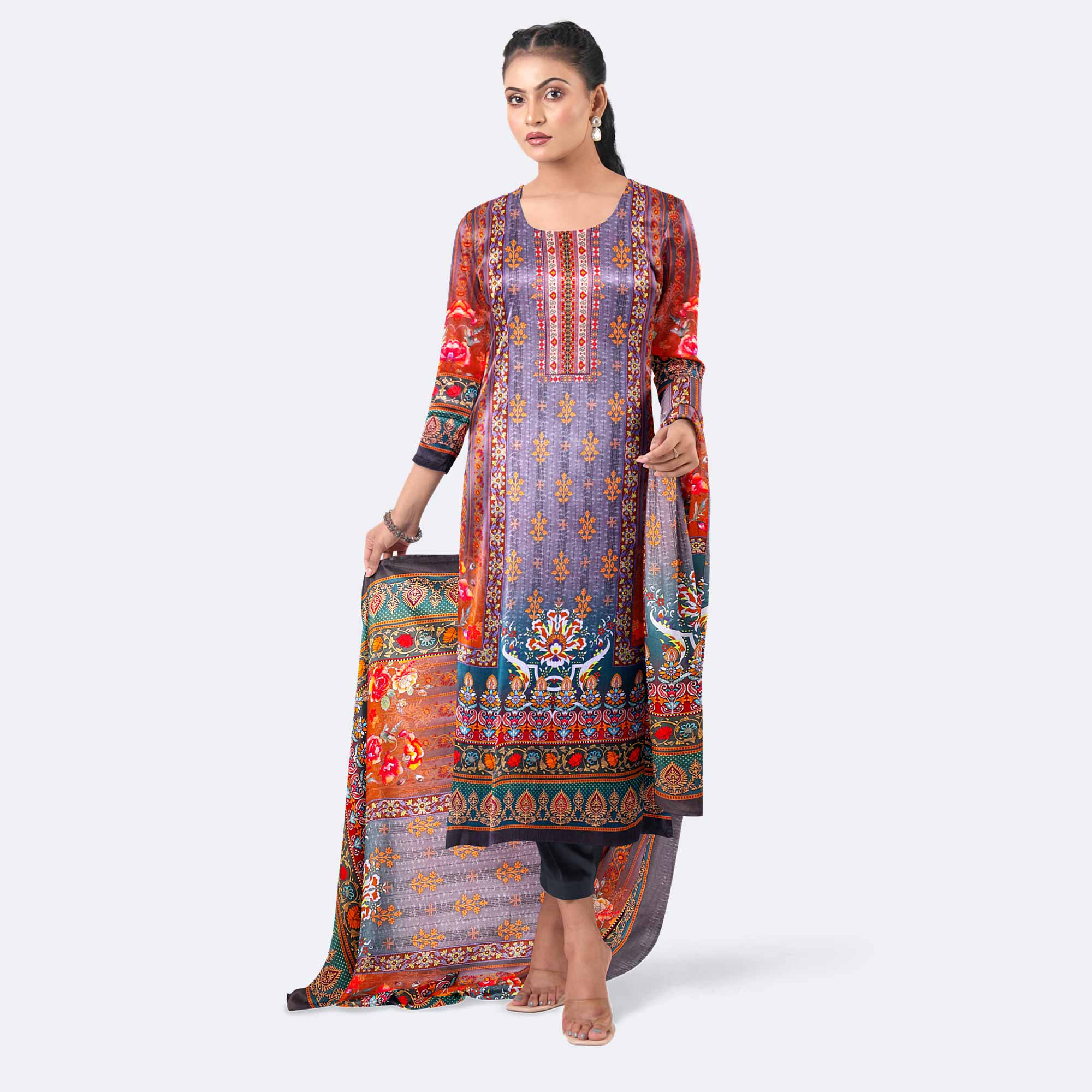 Stylish Digital Print Cotton Salwar Kameez