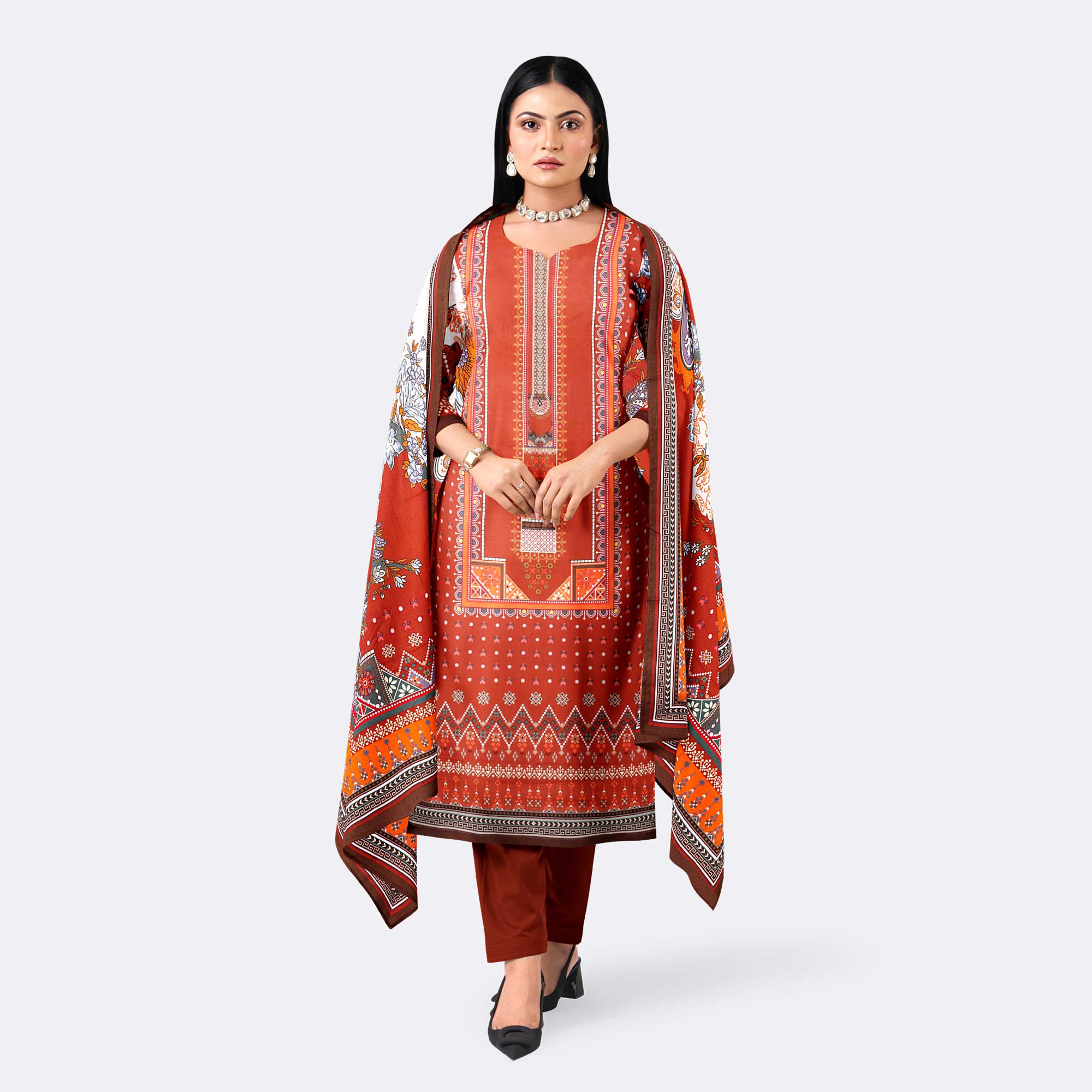 Floral Digital Printed Cotton Salwar Kameez