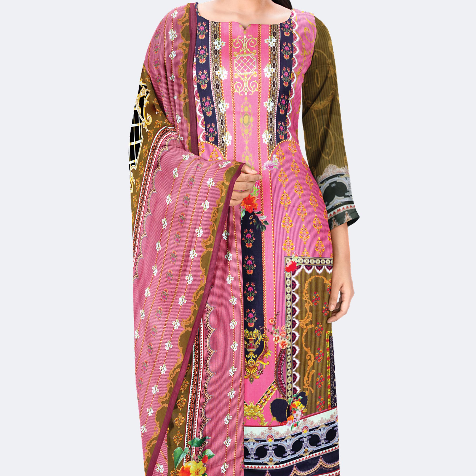 Thulian Pink Digital Print Salwar Kameez