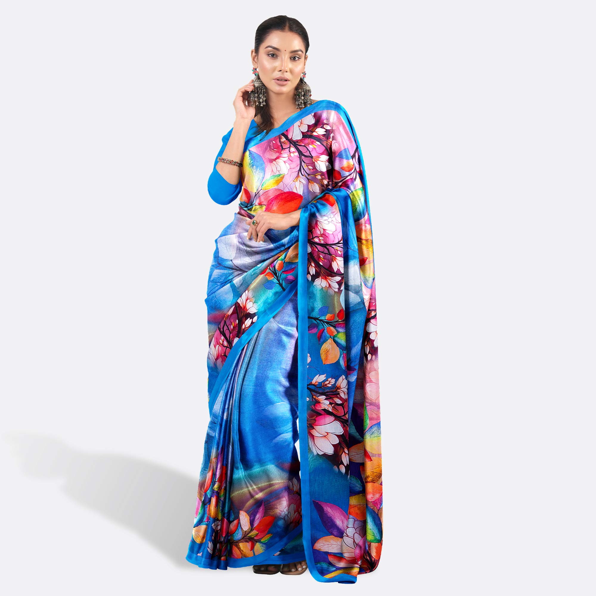 Lightweight & Stylish Multicolor Digital Print Saree