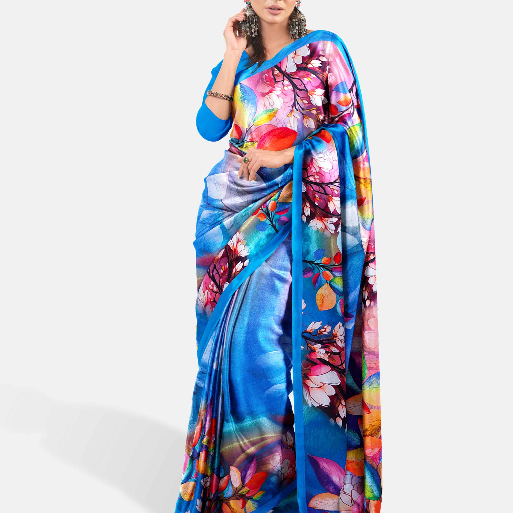 Multicolor Digital Print Saree