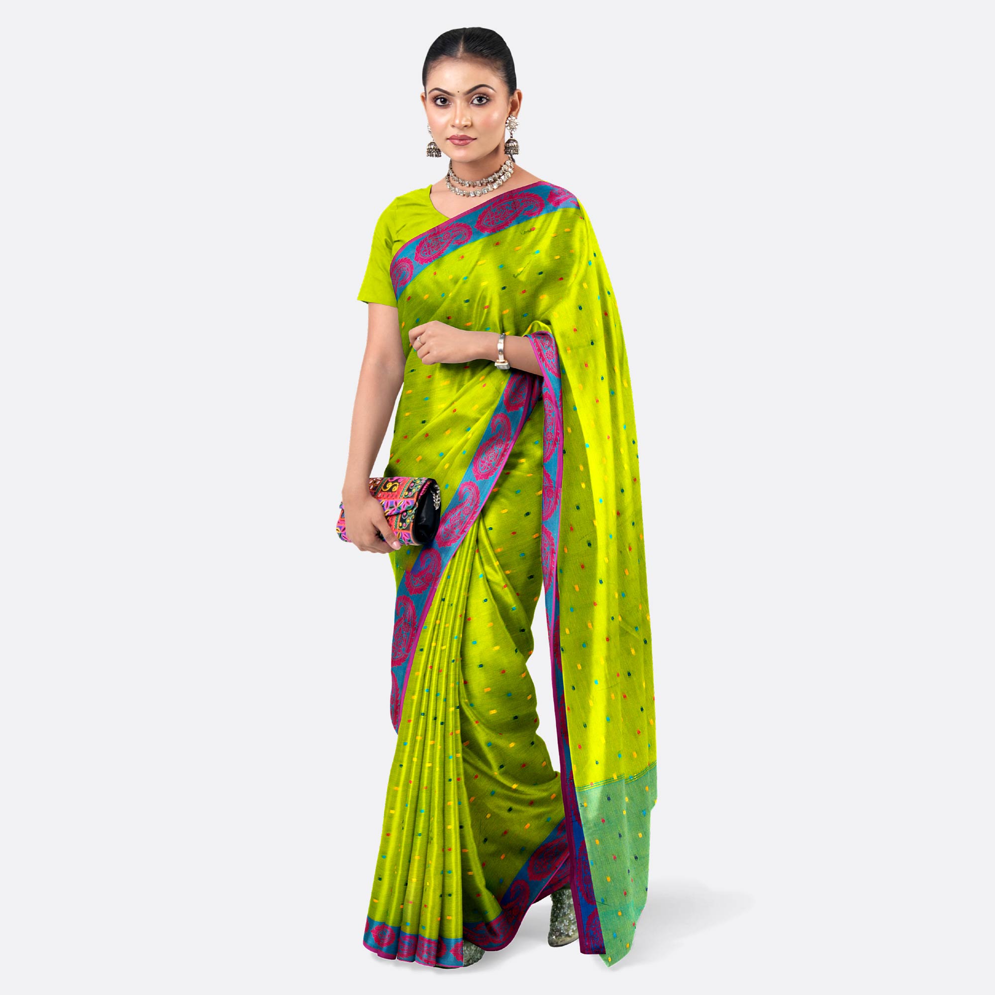 Green Leaves Tant Saree