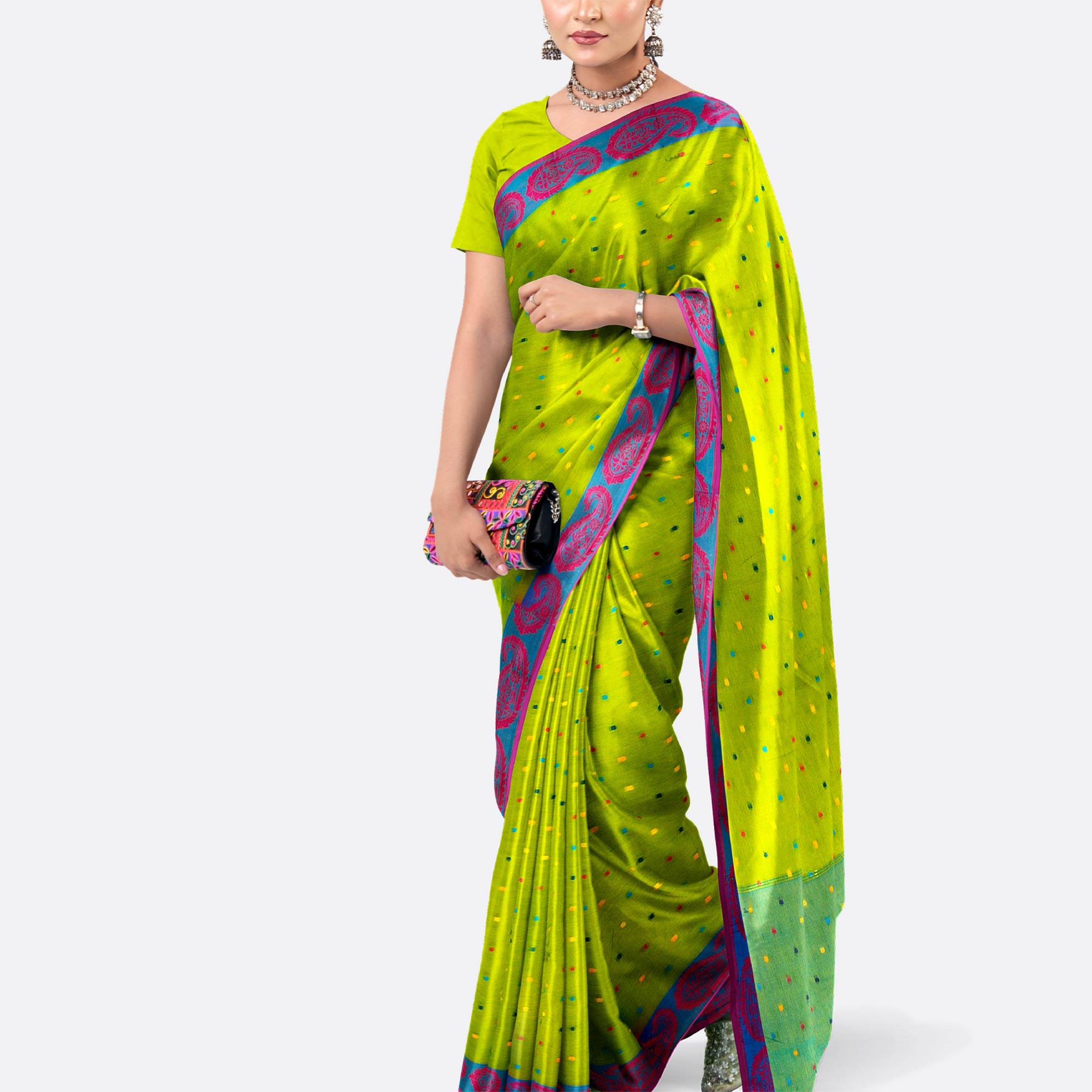 Green Leaves Tant Saree