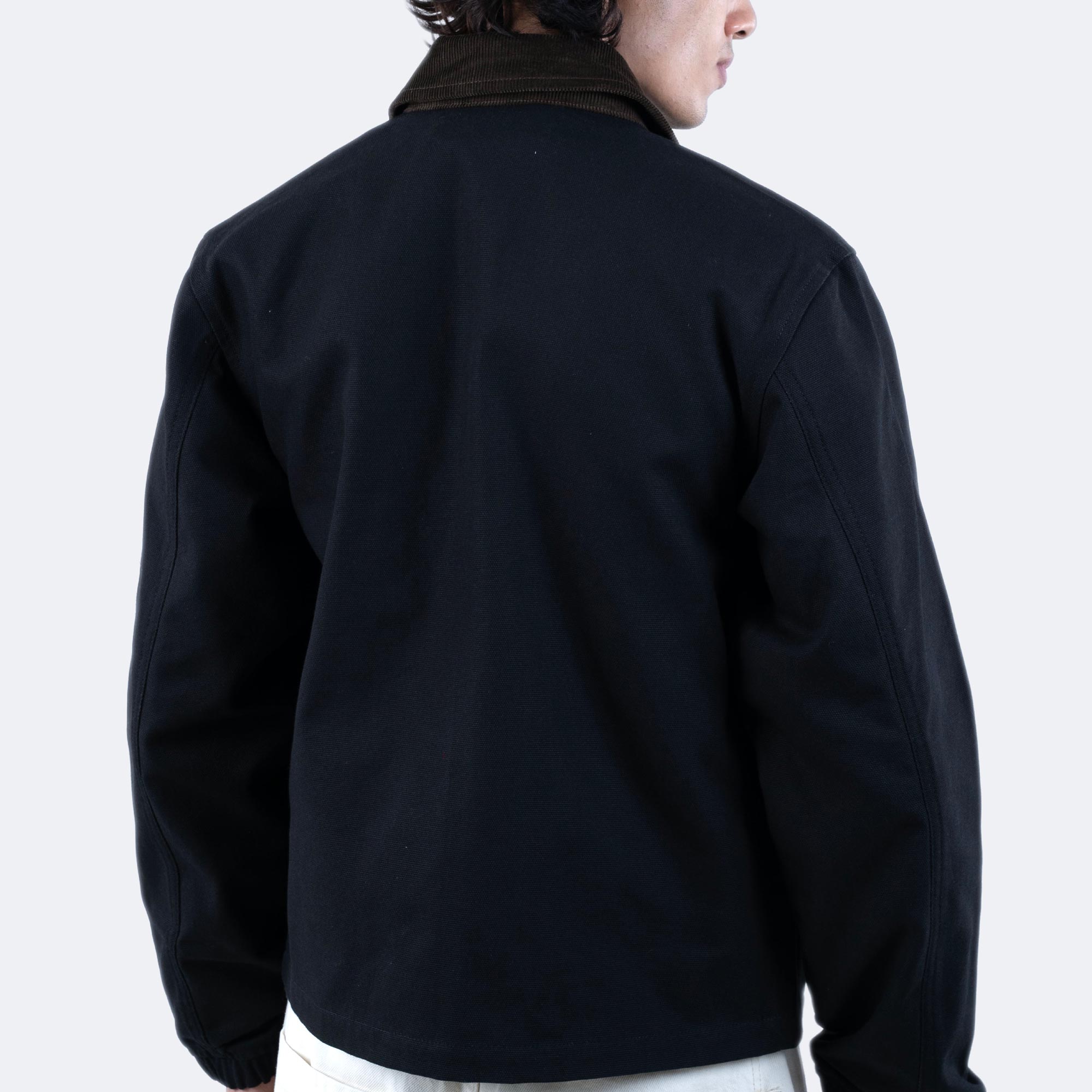 Jacket with contrast collar Black