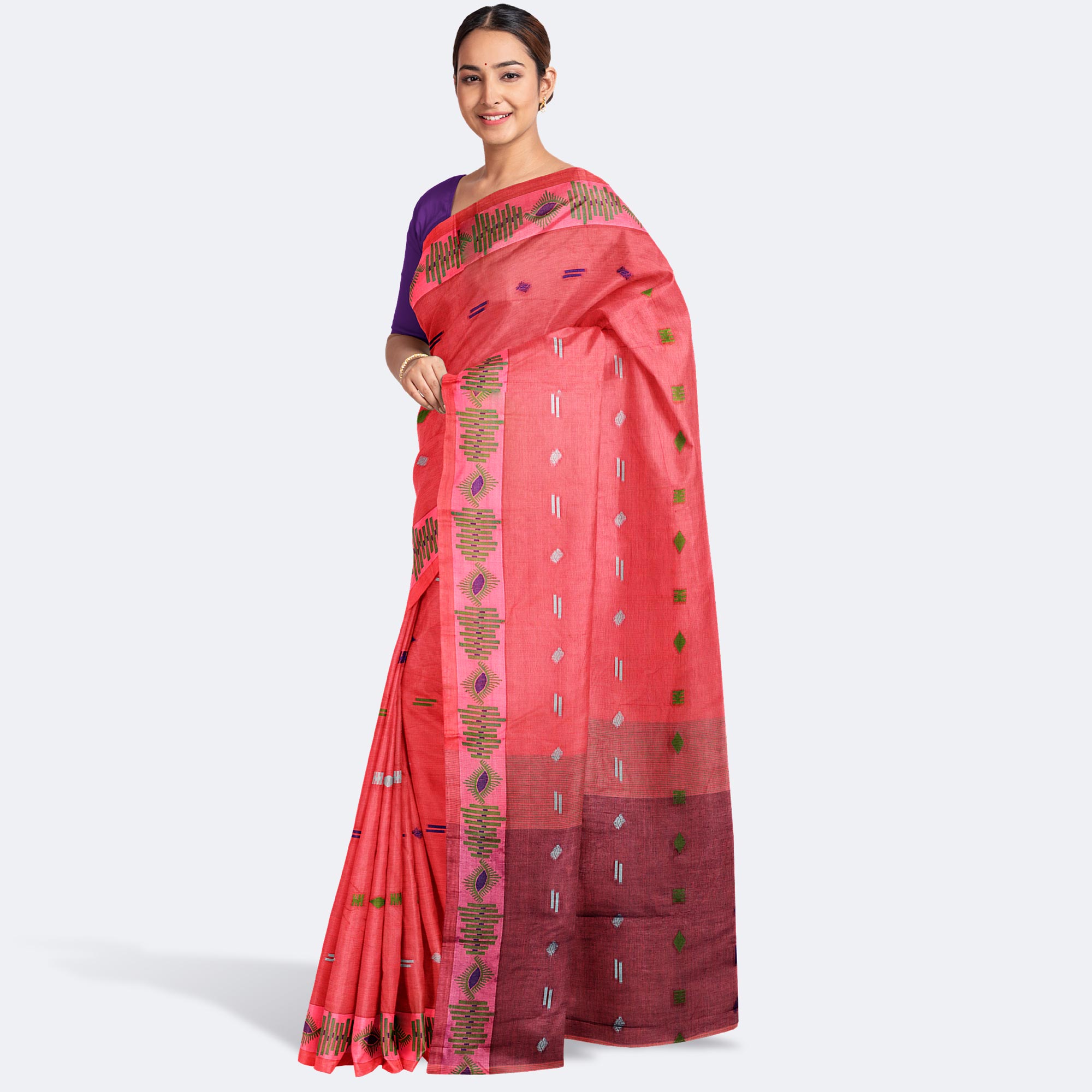 Buy Sareekatha Pure Cotton Handwoven Cotton Tant Saree Without Blouse.  Online at Best Prices in India - JioMart.