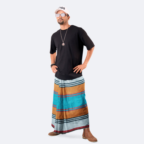 Multicolor Striped 100% Cotton Lungi - Torongo