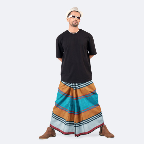 Multicolor Striped 100% Cotton Lungi - Torongo