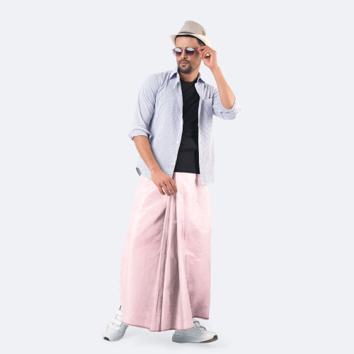 Cream Color Cotton Lungi - Apurbo | MIAH
