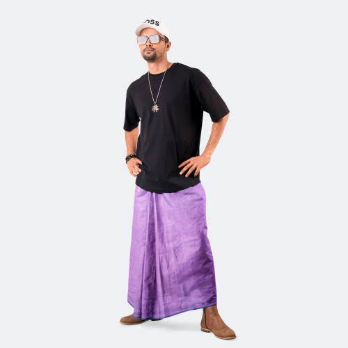 Orchid Violet Color Solid Lungi - Apurbo | MIAH