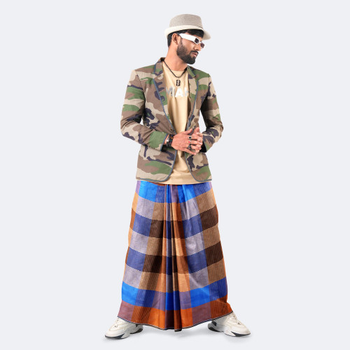 Multicolor Cotton Lungi - Ashirbad | MIAH